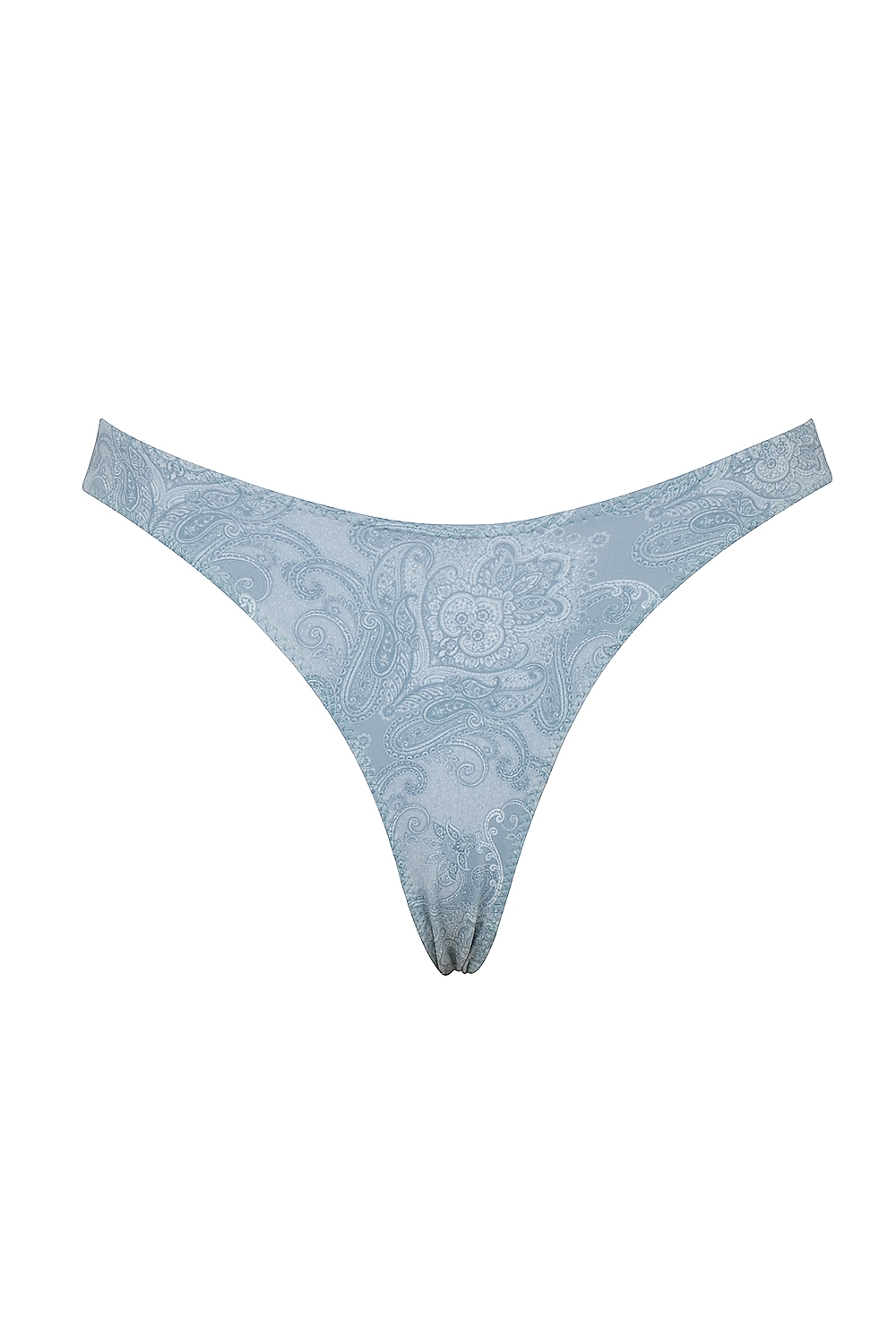 Blue Paisley High Leg Bikini Bottom