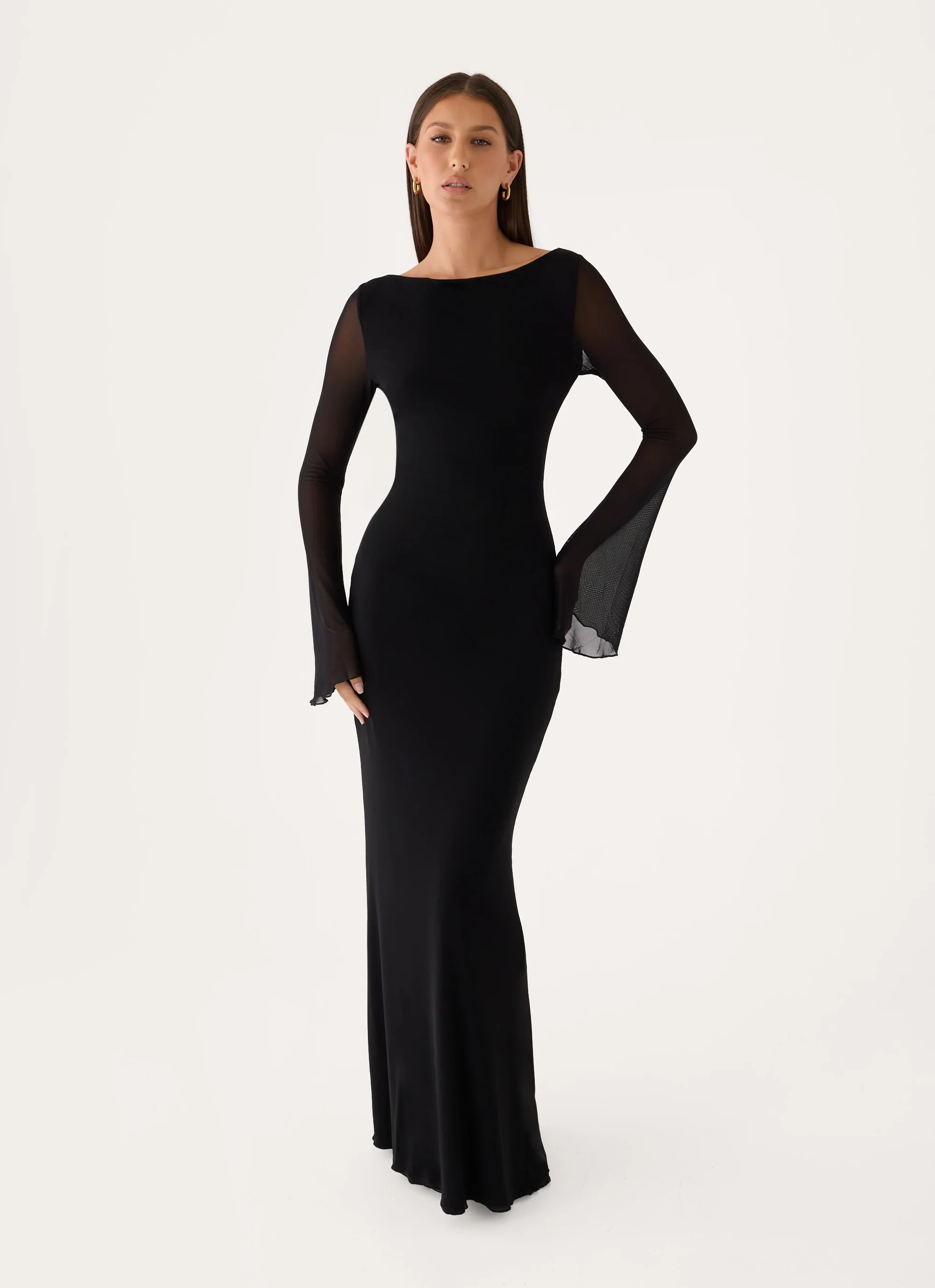 The After Party Backless Maxi Dress - Black