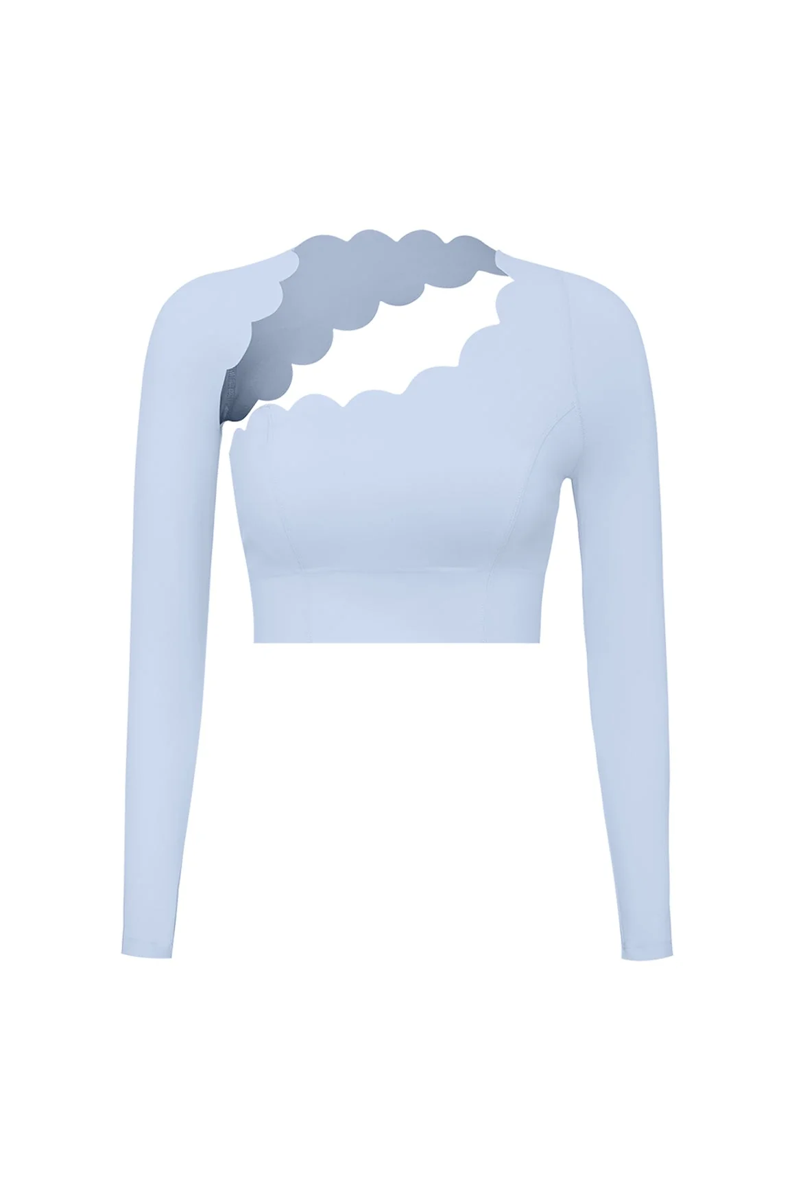 Asymmetrical Long Sleeve Crop Top