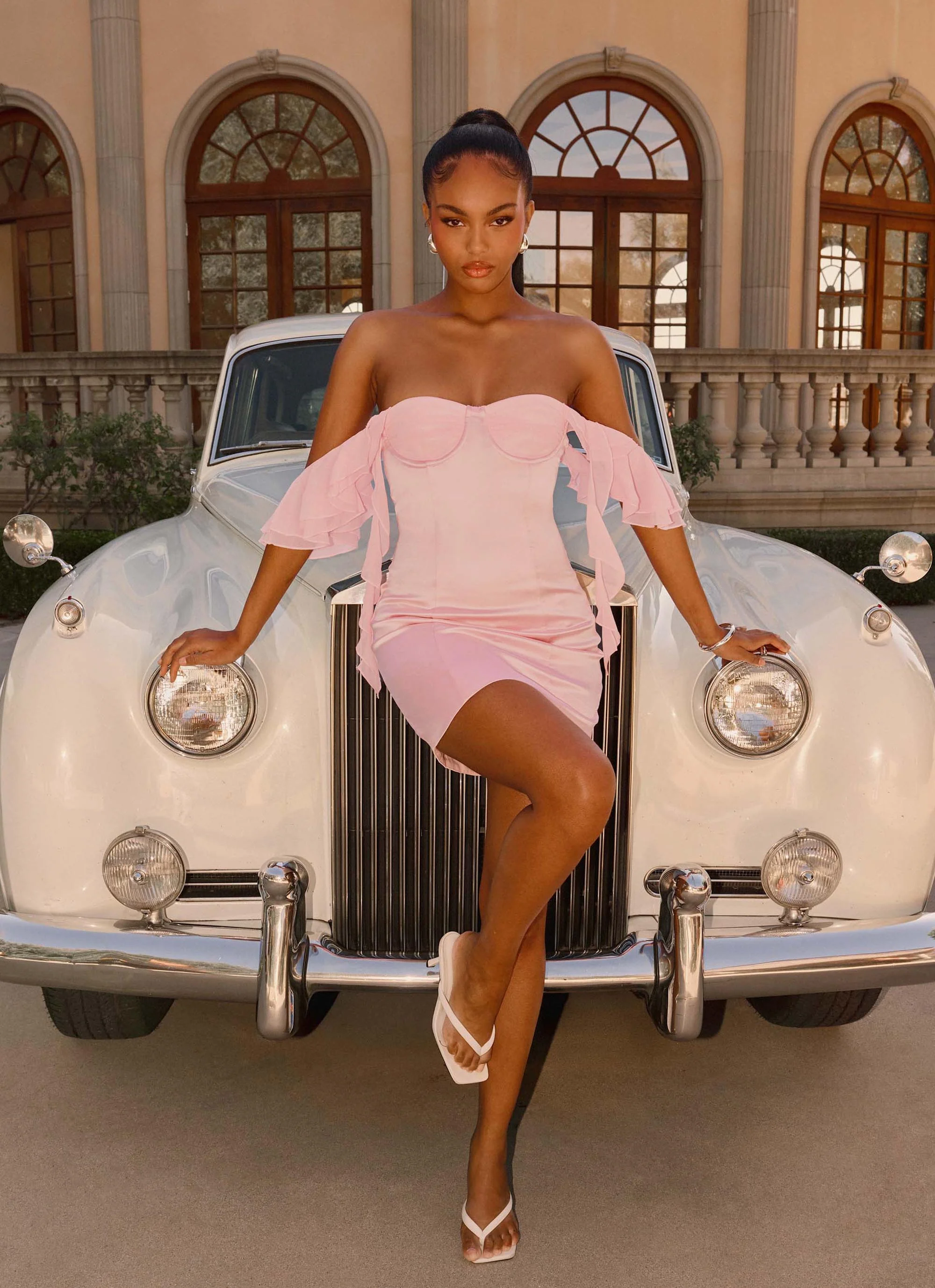 Bex Strapless Mini Dress - Pink - luluinthesky