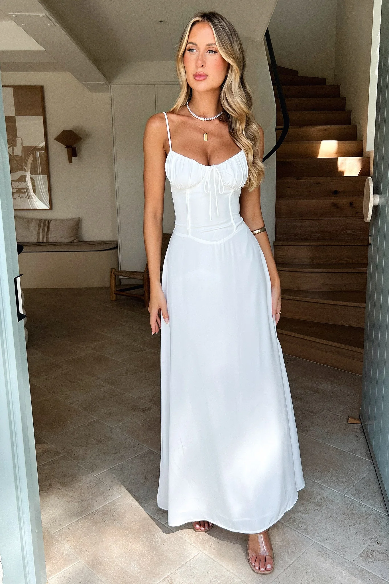 Magdalena Maxi Dress - White - luluinthesky