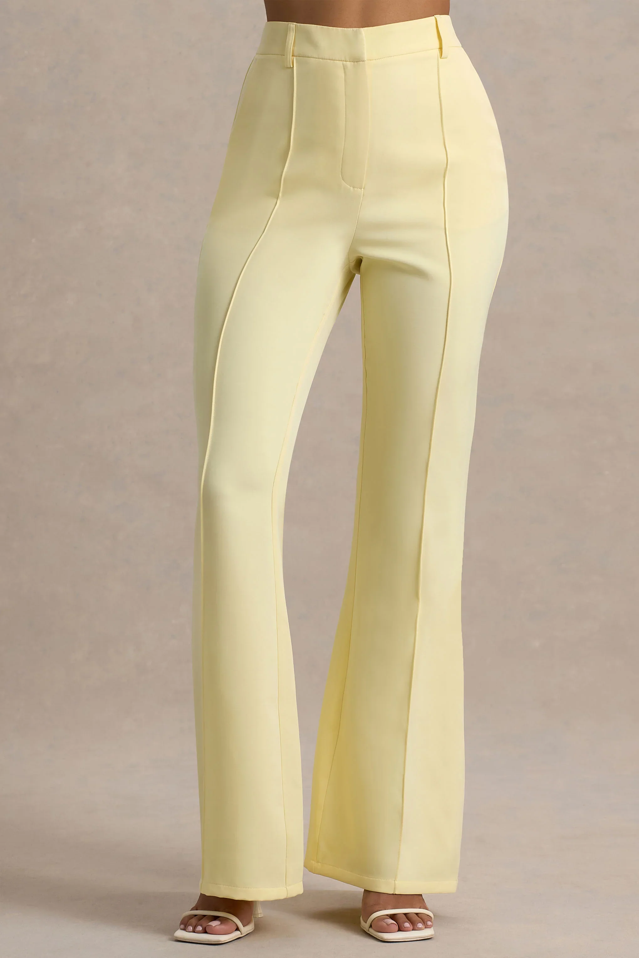 Jada | Lemon Tailored Flared-Leg Trousers
