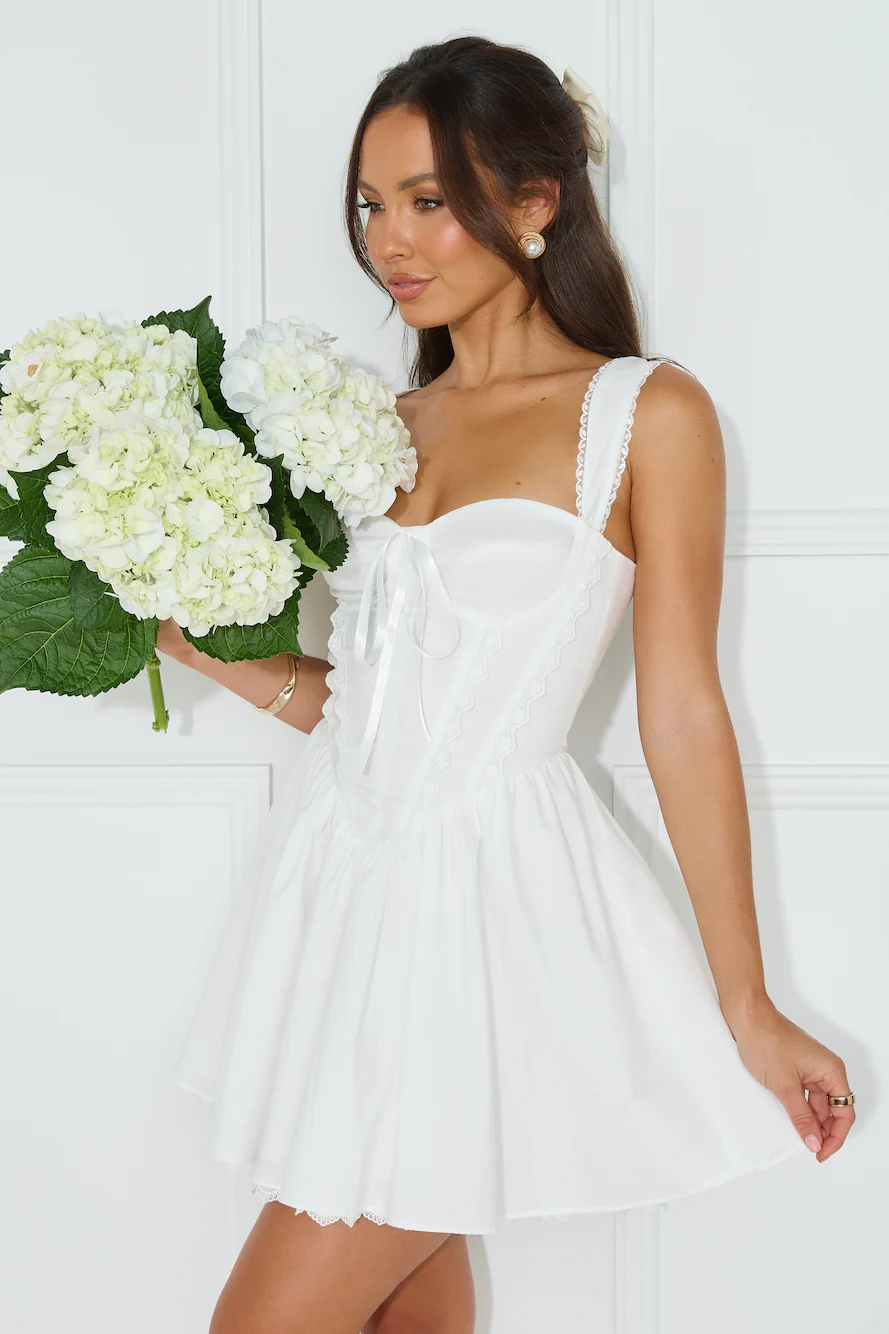 Soft Aesthetic Mini Dress White - luluinthesky