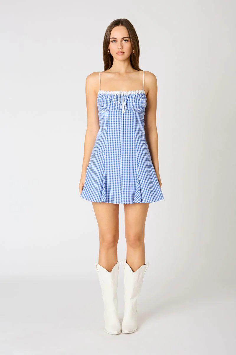 Milkmaid Gingham Mini Dress