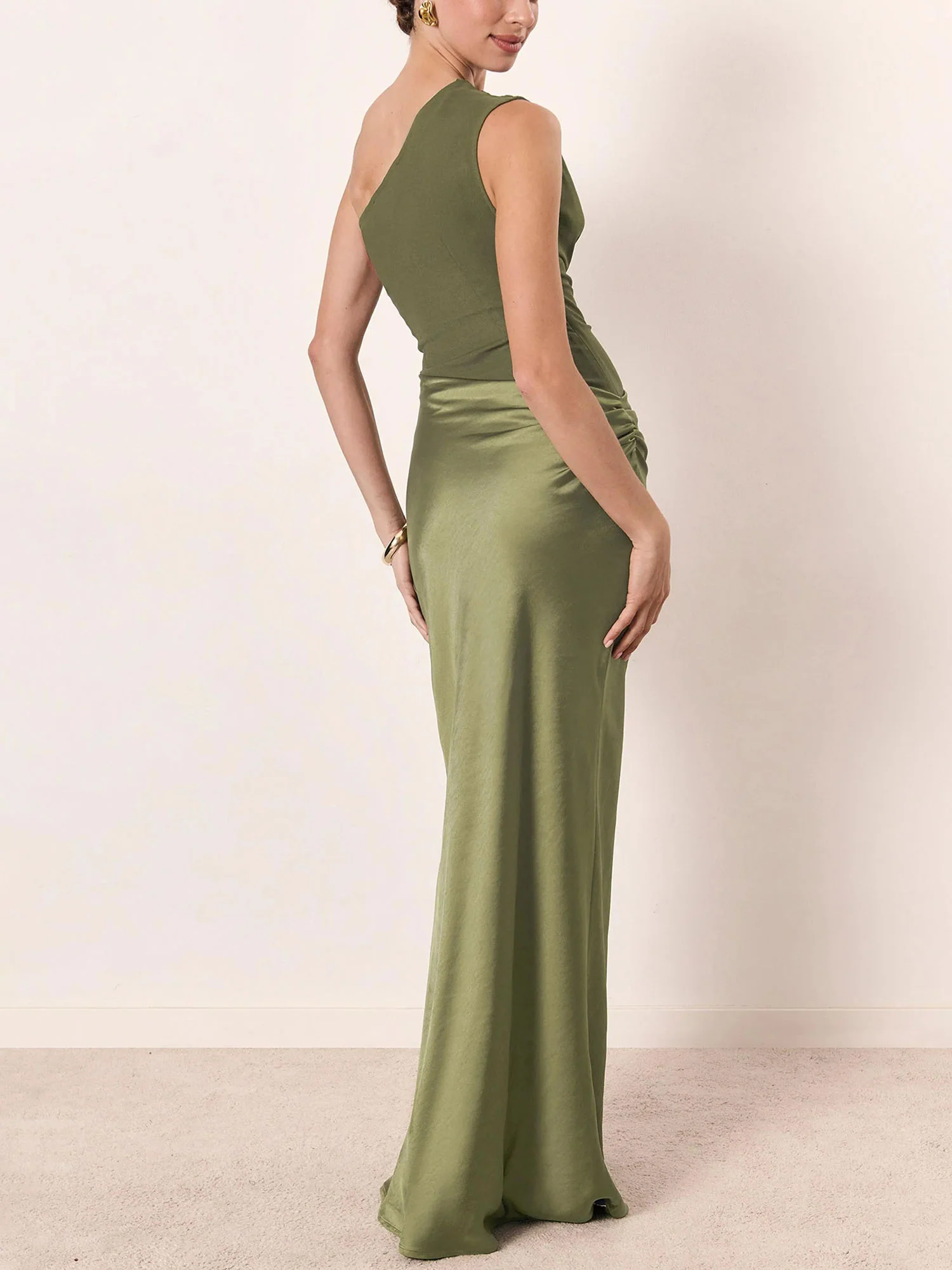 Green Bold Maxi Dress Party Elegance