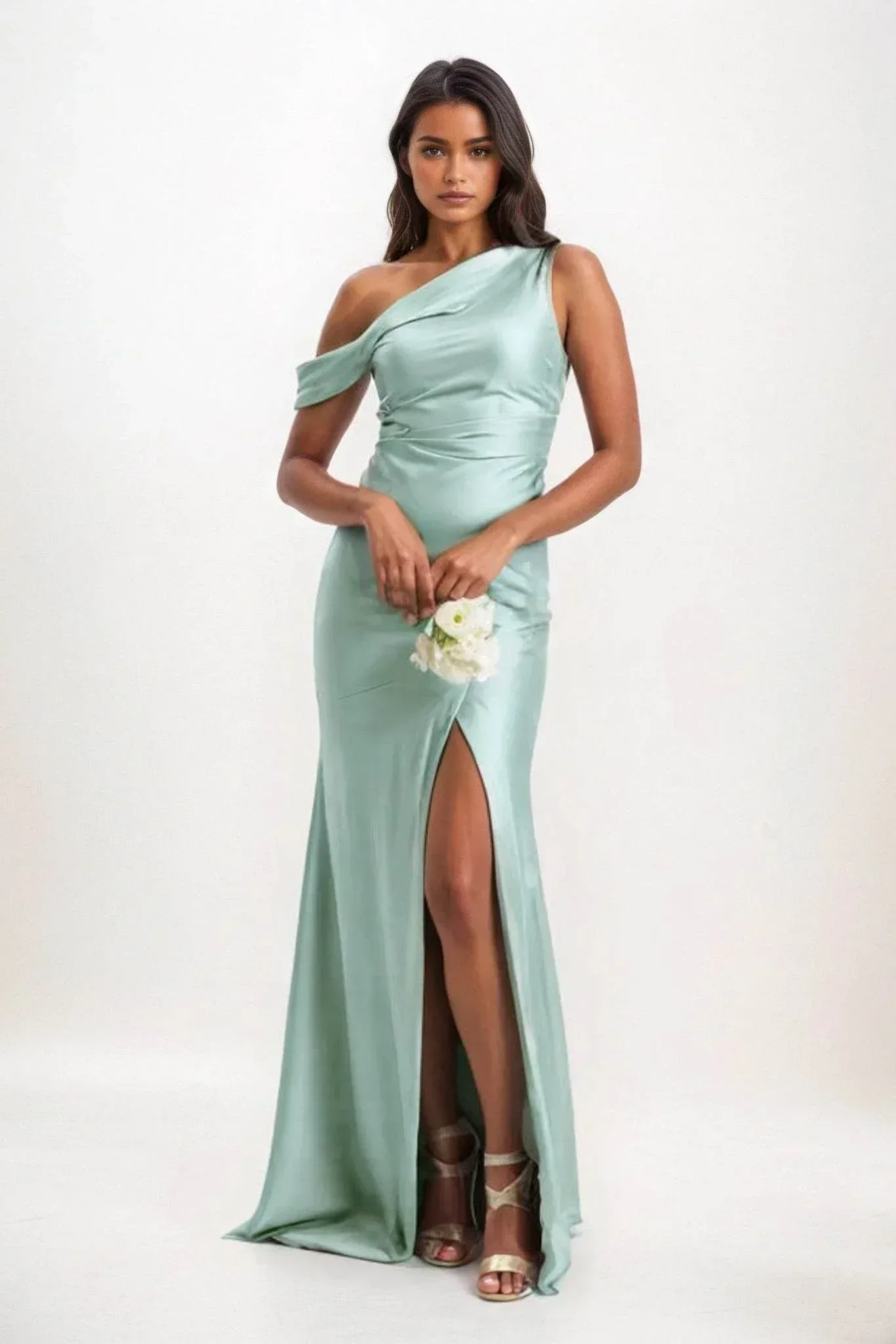 Sheath-Column Maxi Luxe Satin Dress CB0845CS