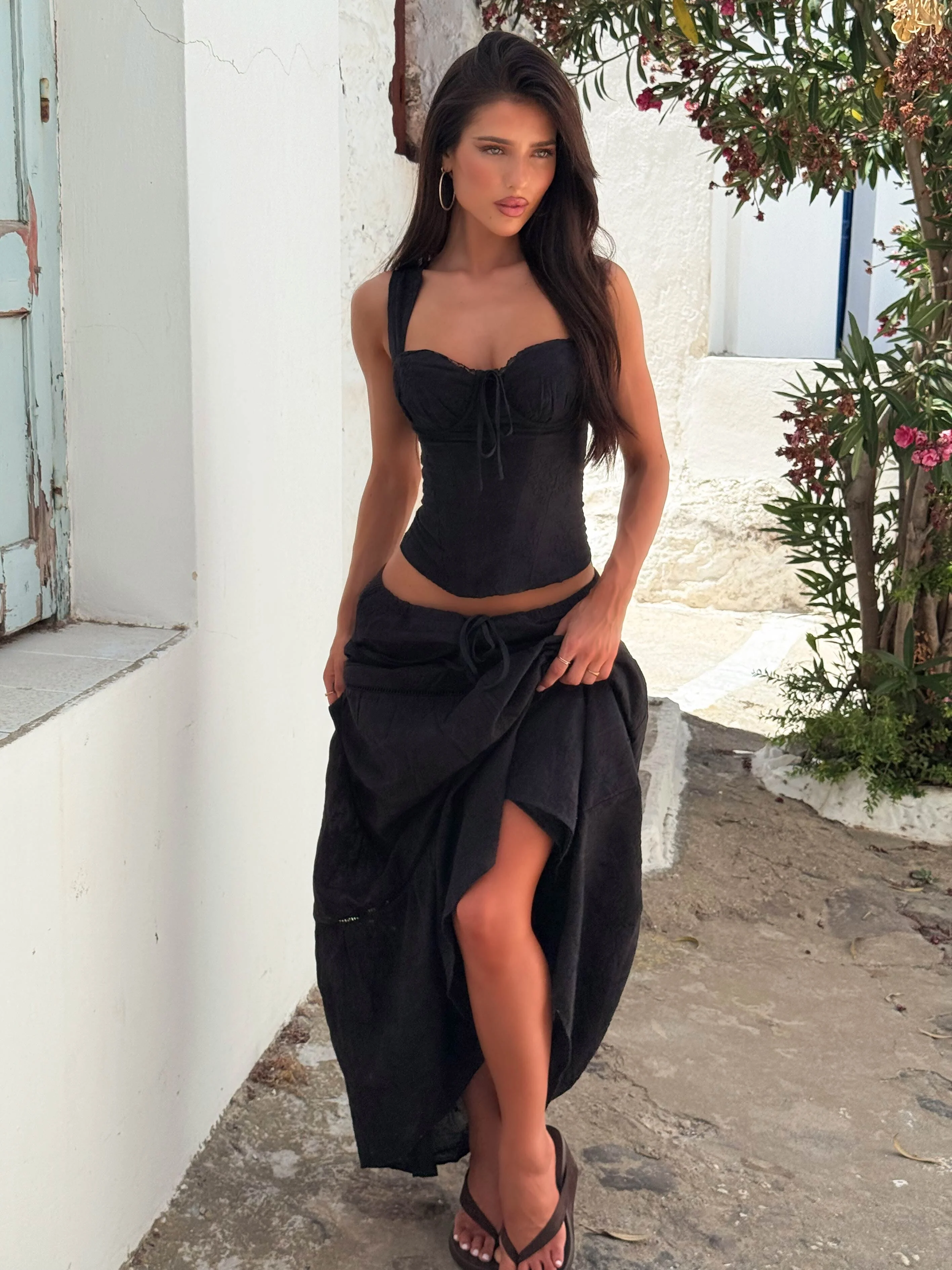 Lauro Maxi Skirt Black