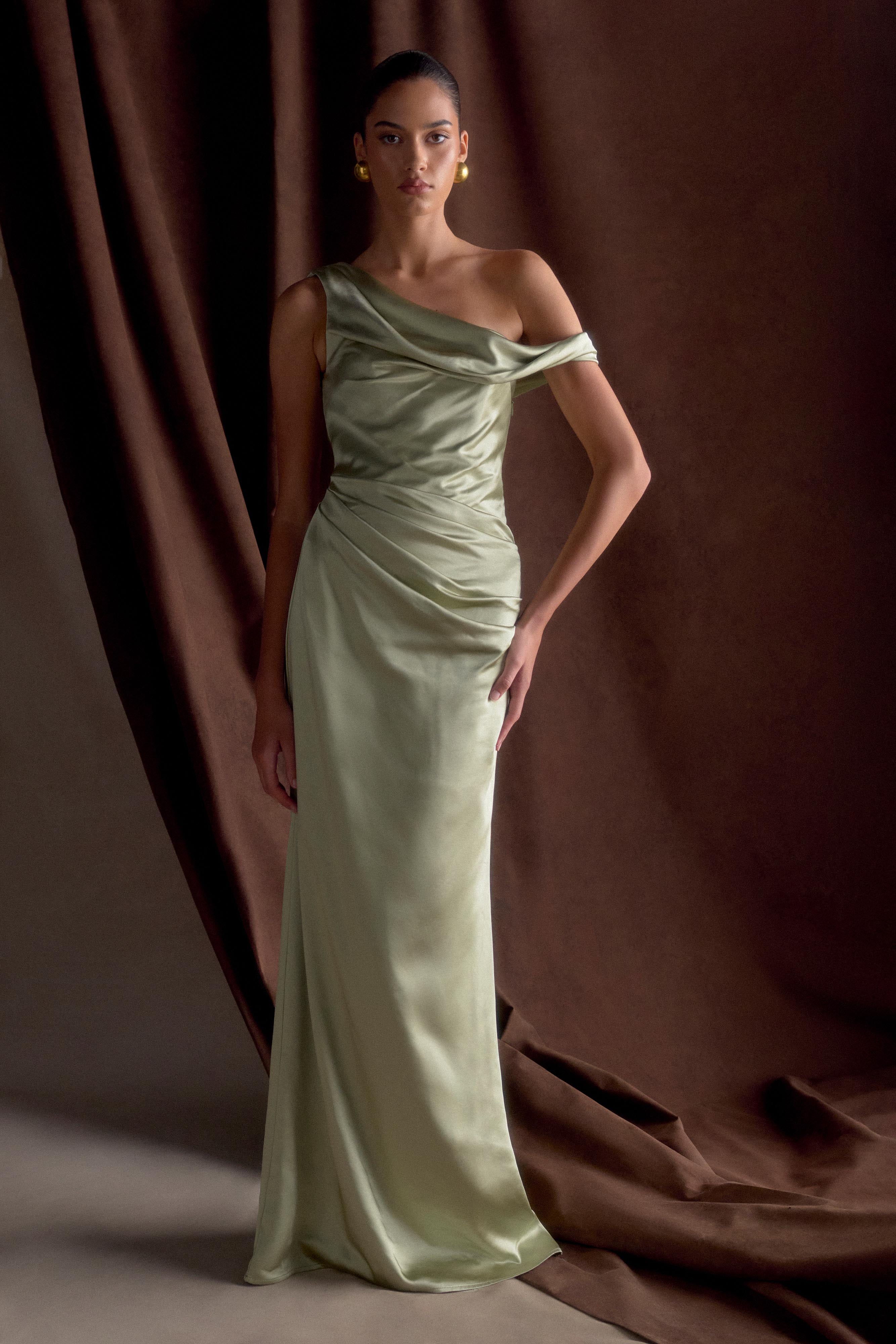 Dalia-Off-Shoulder-Satin-Maxi-Dress-Sage