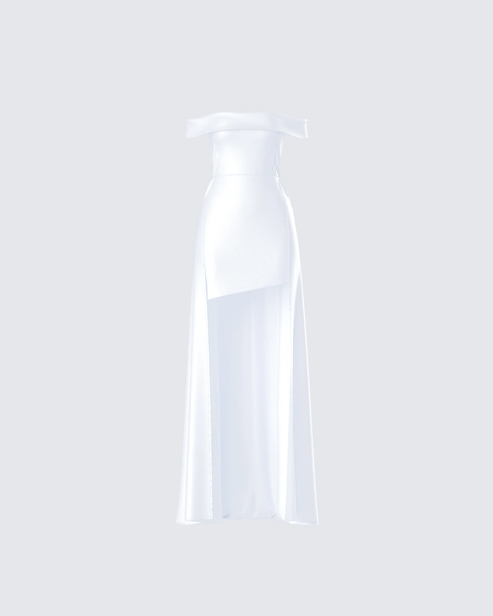 Aika White Off Shoulder High Low Dress