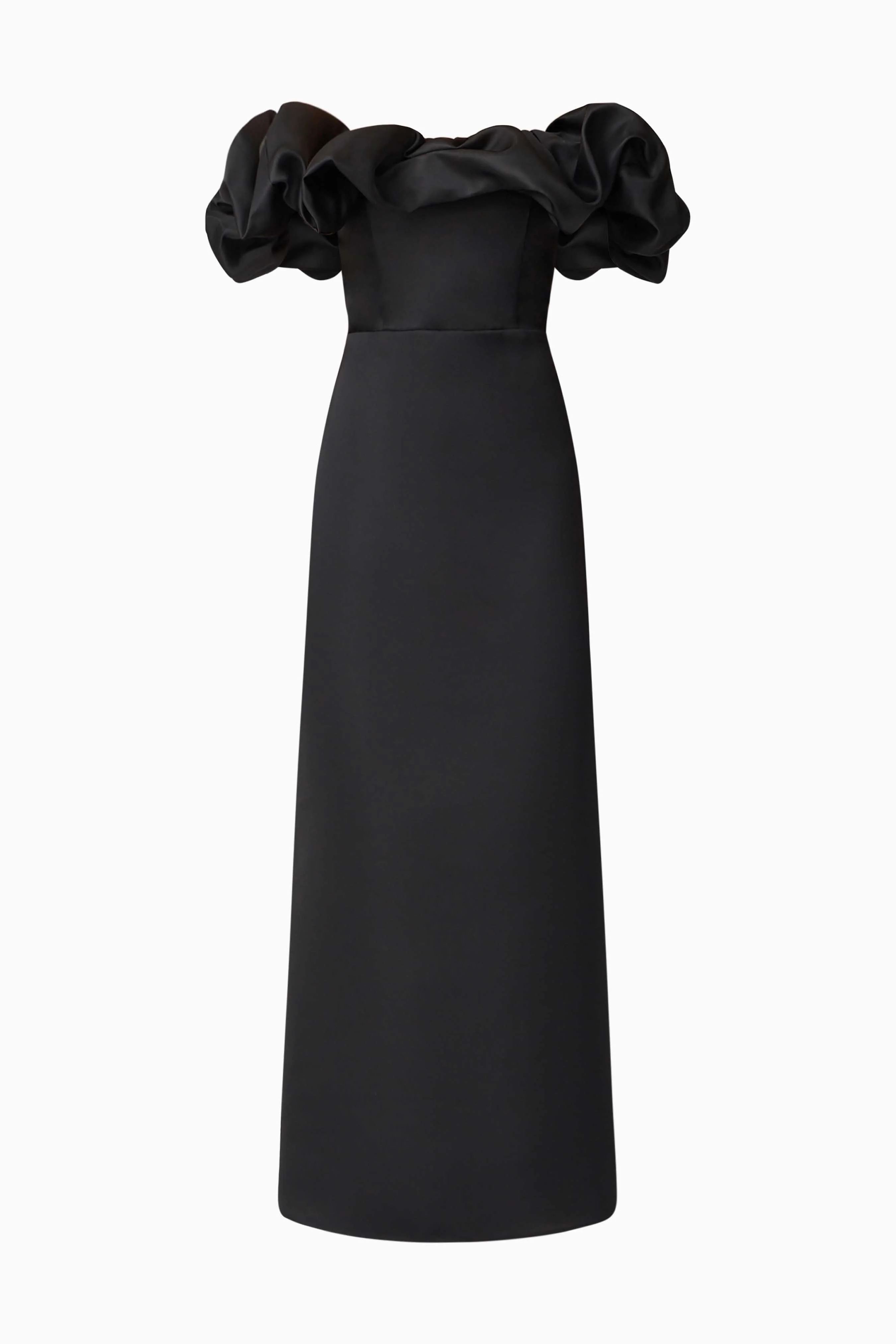 Sharon Off The Shoulder Midi Dress in Black