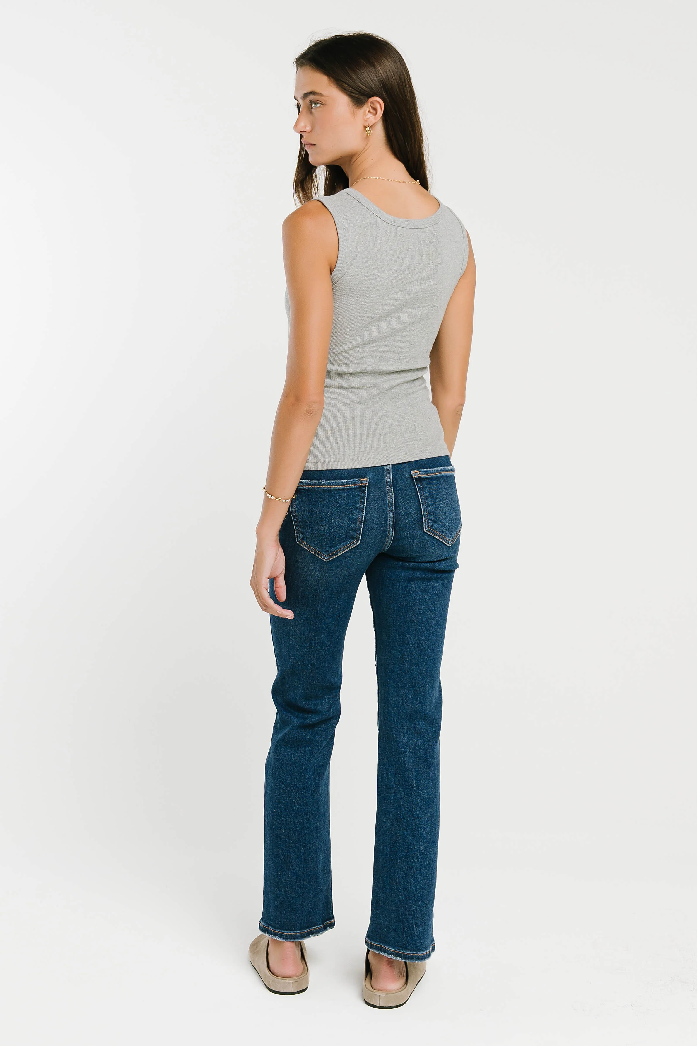 Jax Ribbed Tank in Heather Grey