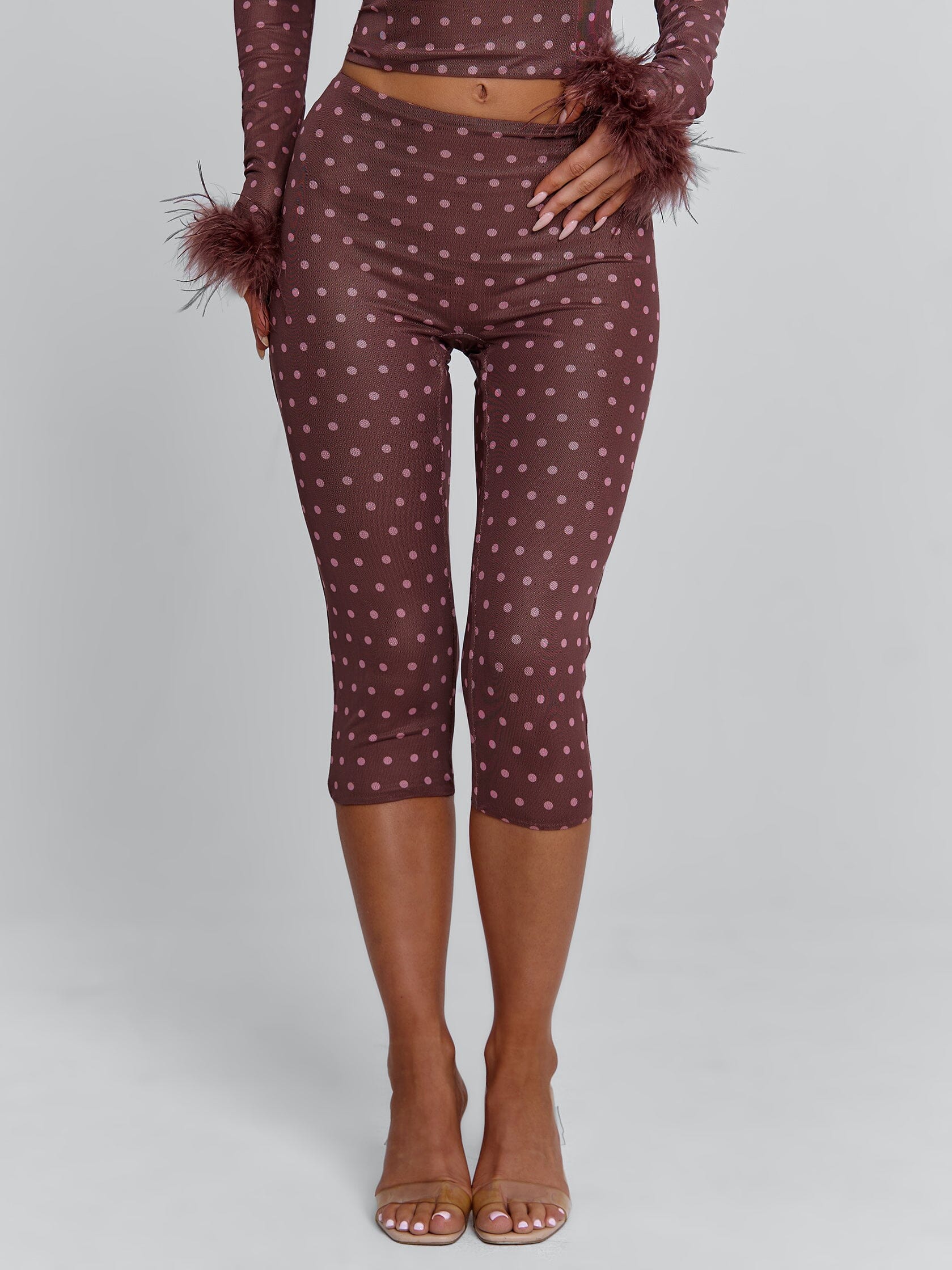 Ellapink MAHRIA PANT BROWN POLKA DOT