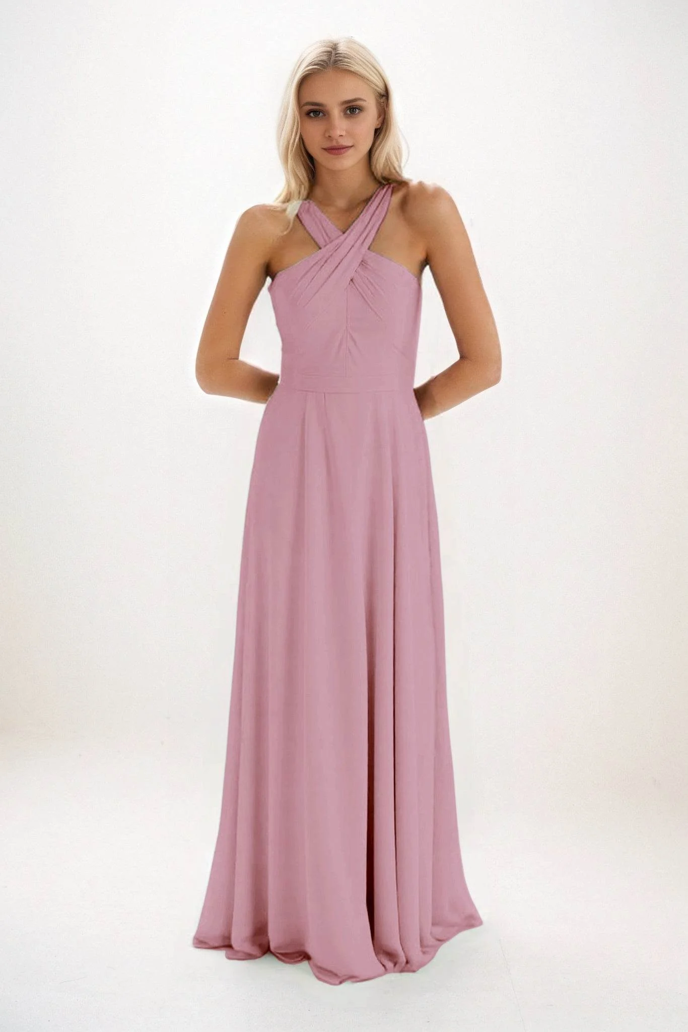 A-Line Maxi Chiffon Bridesmaid Dress CB0824