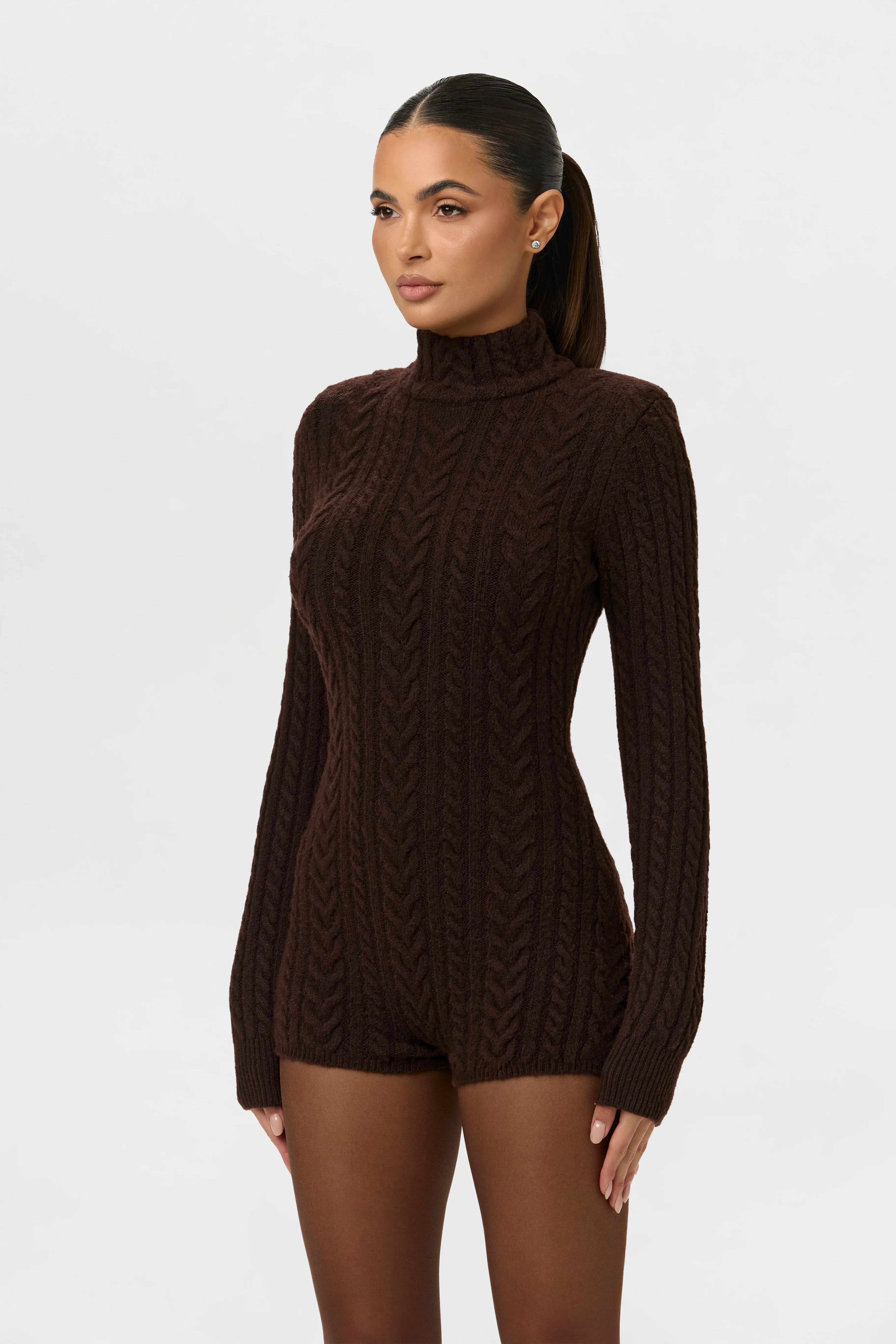Cable Knit Turtleneck Romper