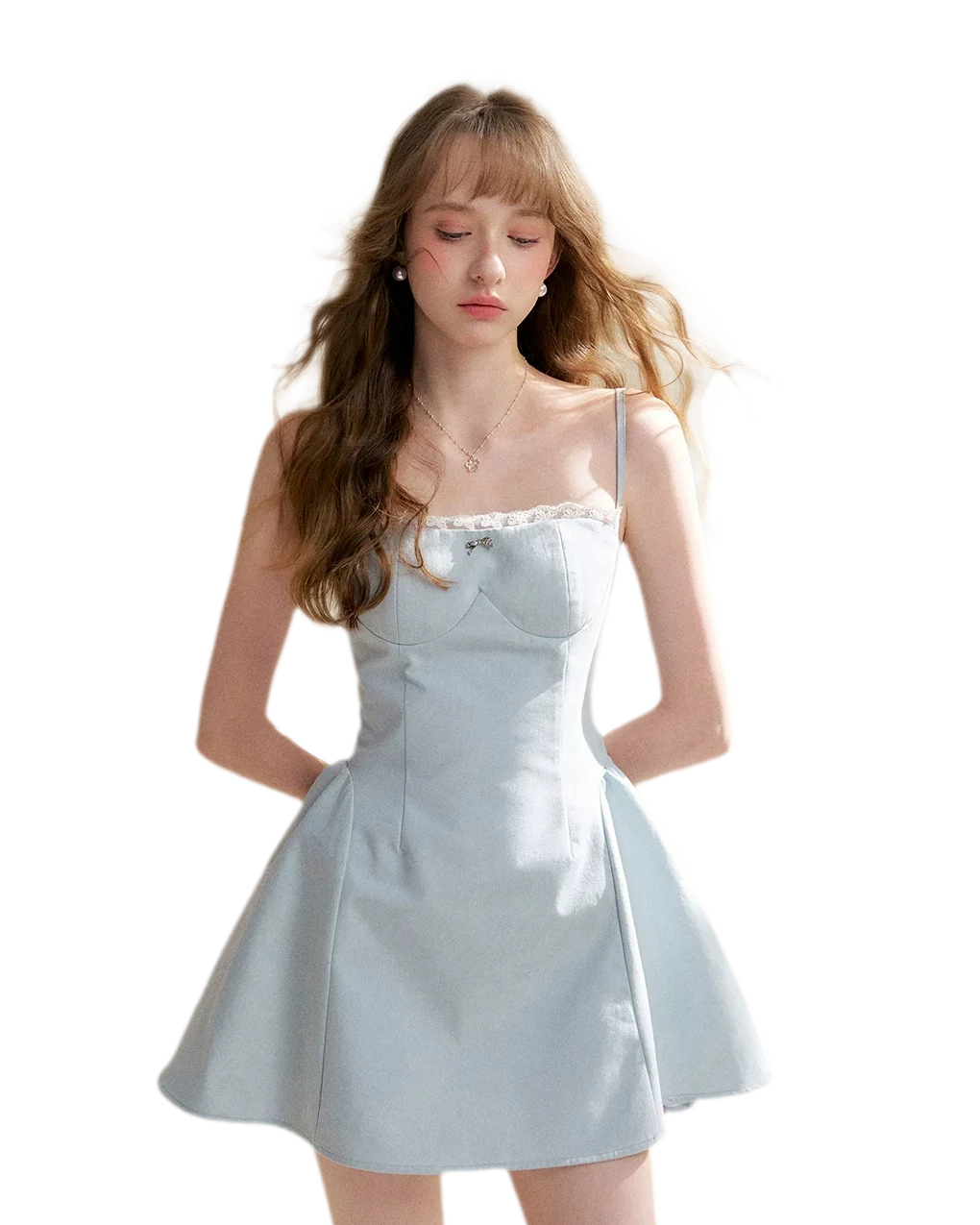 Lace-Trimmed A-Line Camisole Dress | Final Sale