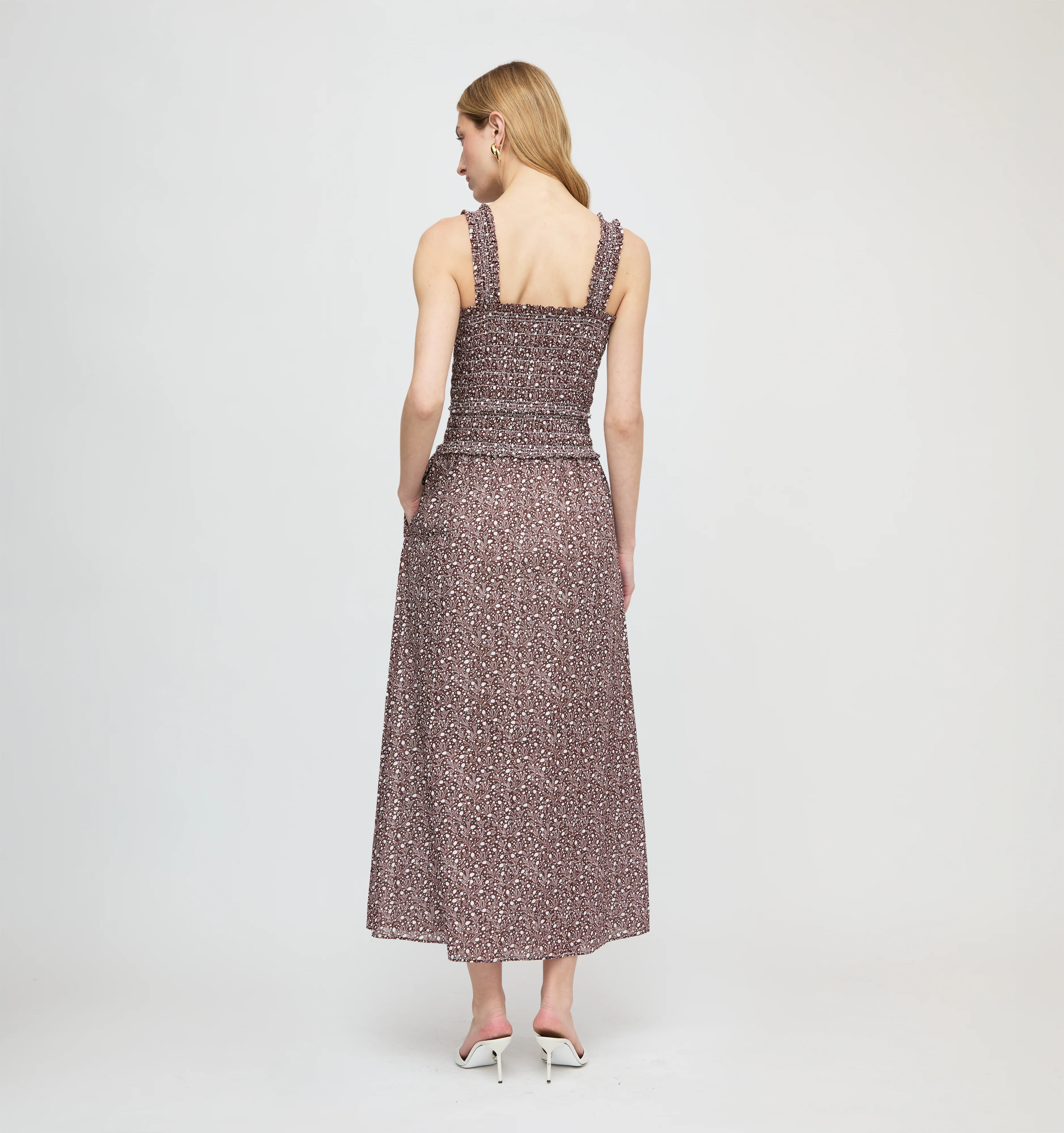 The Azalea Maxi Nap Dress - Chocolate Ditsy Thistle
