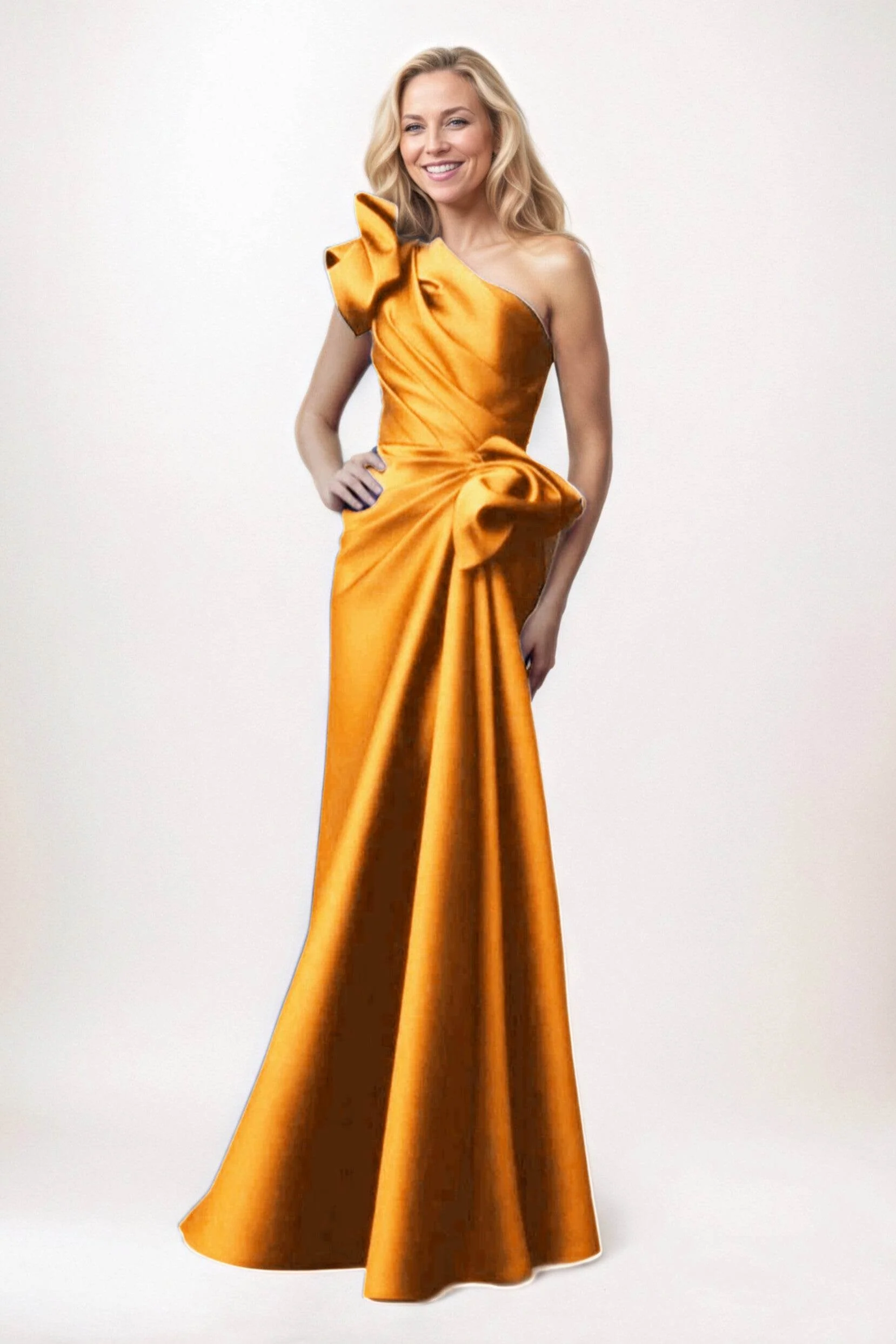 Sheath-Column Maxi Satin Mother of the Bride Dresses CM0383