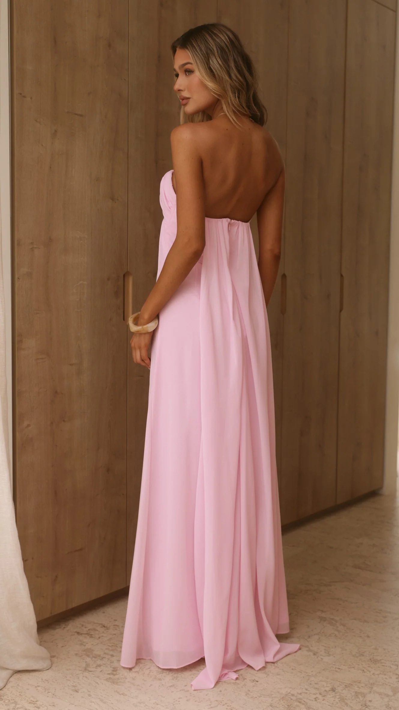 Olivia Strapless Maxi Dress - Pink