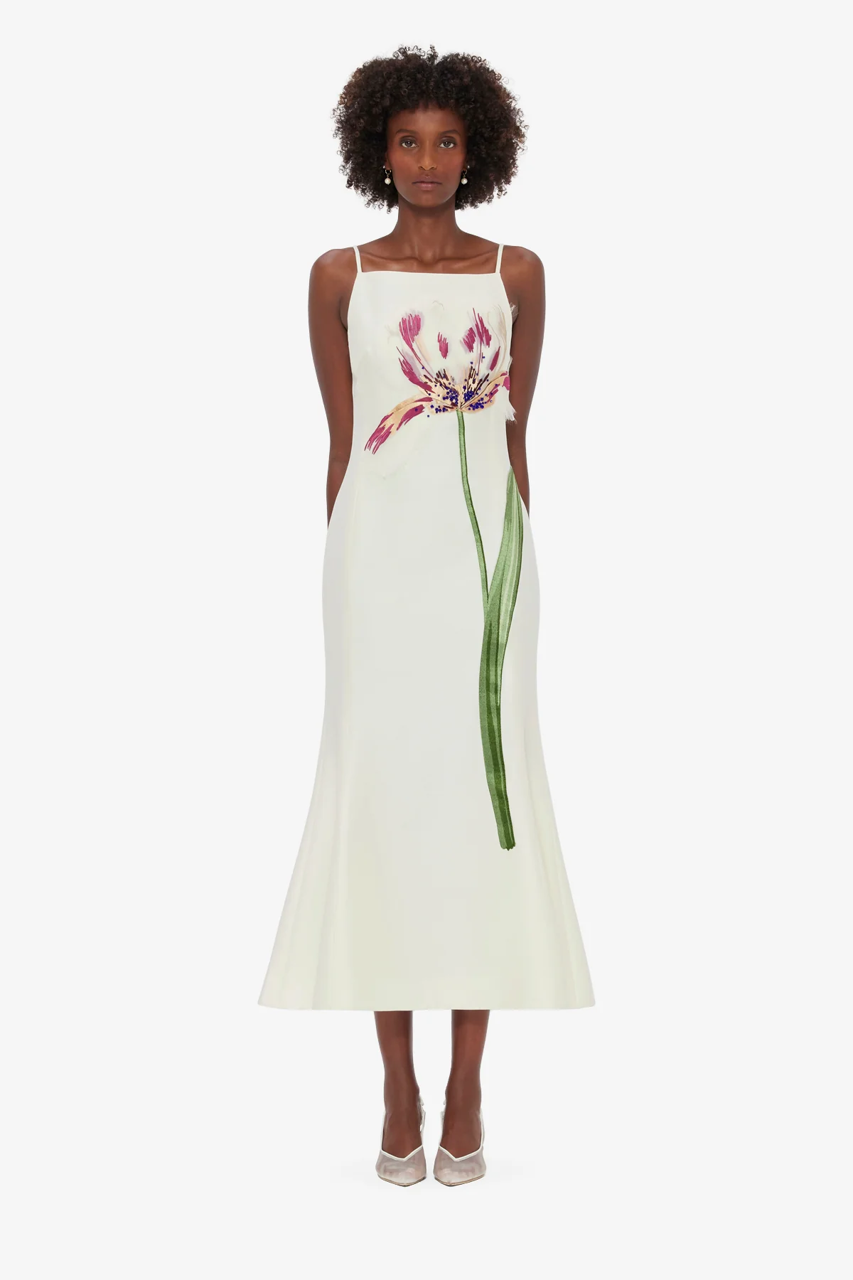 Regina Embellished Wool Blend Midi Dress - Snow