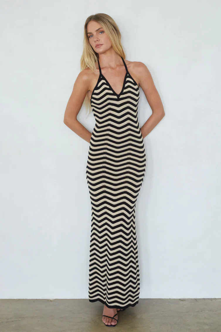 Dua Striped Knit Maxi Dress
