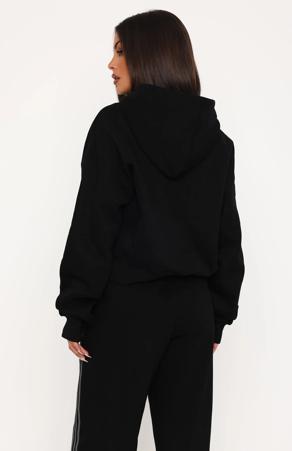 Release 15 Janie Boxy Zip Front Hoodie Black