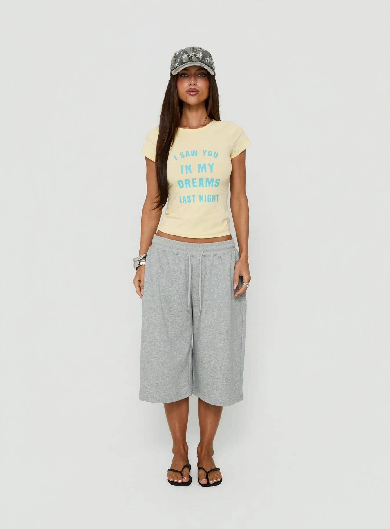 Always In My Dreams Graphic Baby Tee Yellow