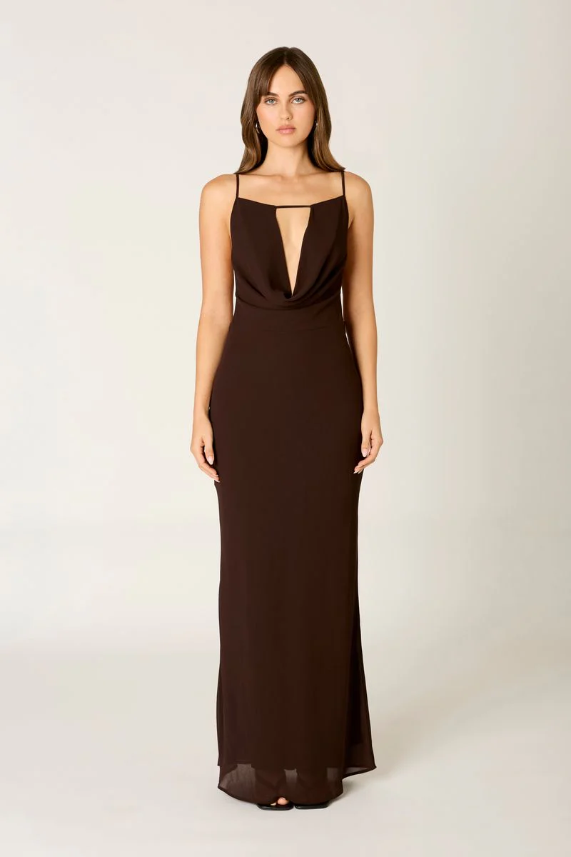 Draped Column Maxi Dress