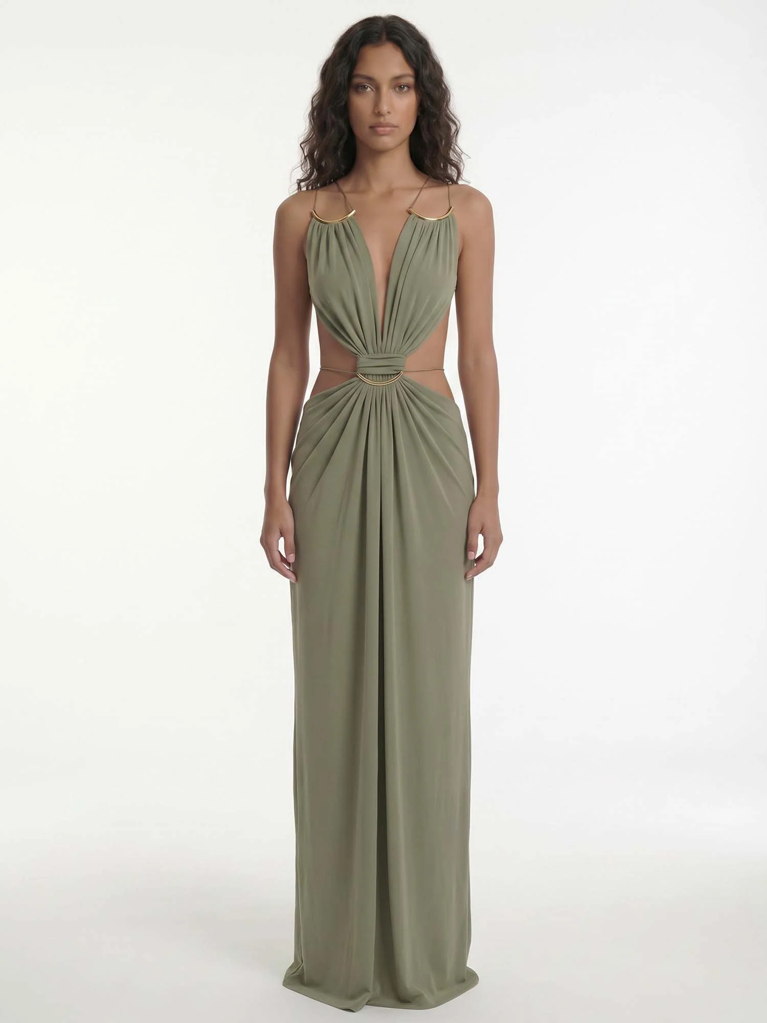 Multi Strap Cutout Maxi Dress