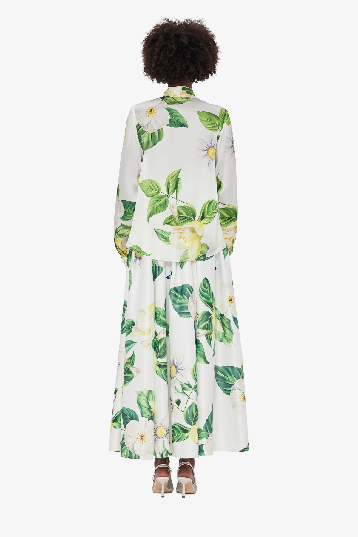 Freya Tie Neck Silk Blouse - Joie Print in Snow