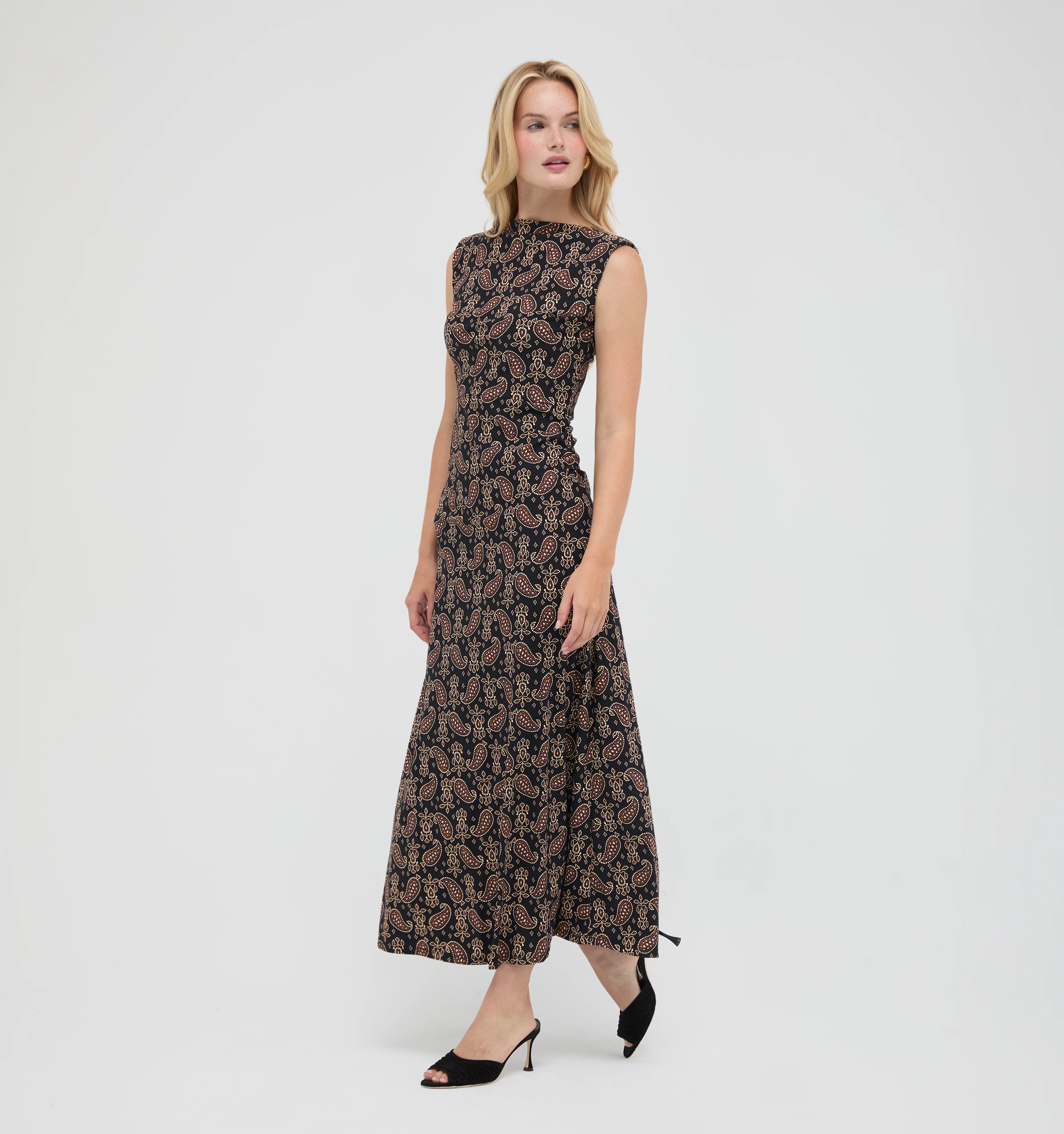The Sloane Dress -  Duke Paisley Black