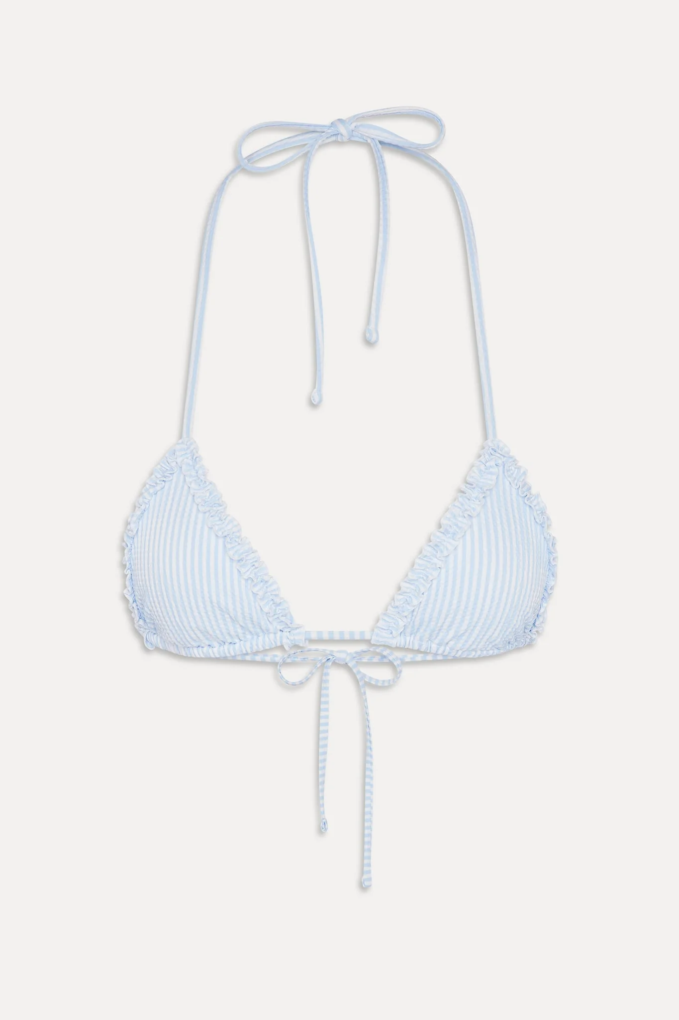 Nick Ruffle Triangle Bikini Top - Saltwater Stripe