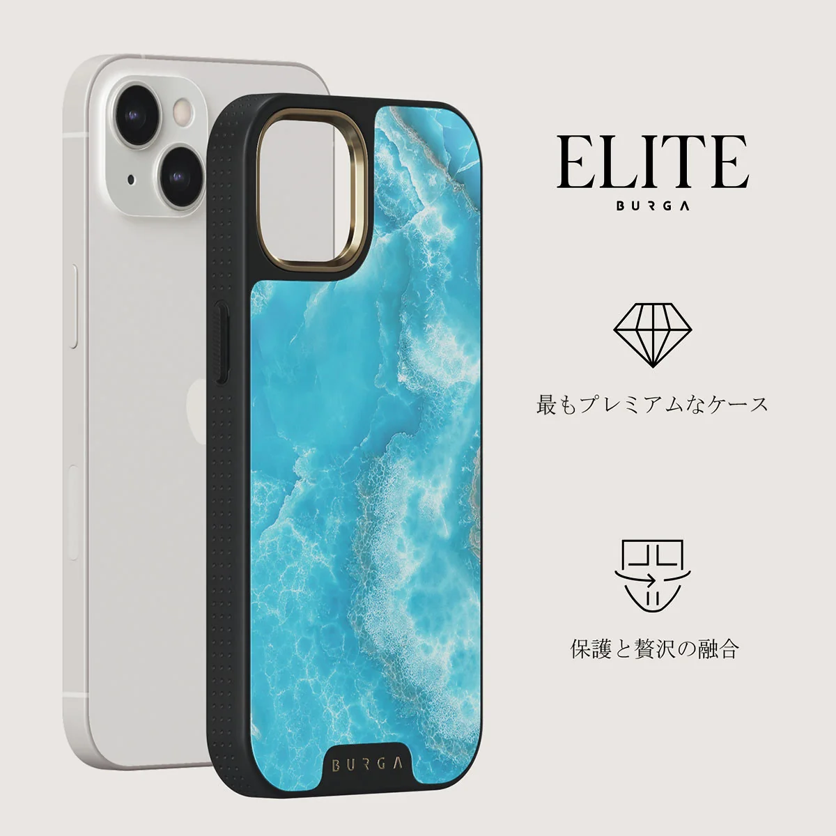 Ocean Waves - Blue iPhone 13 ケース