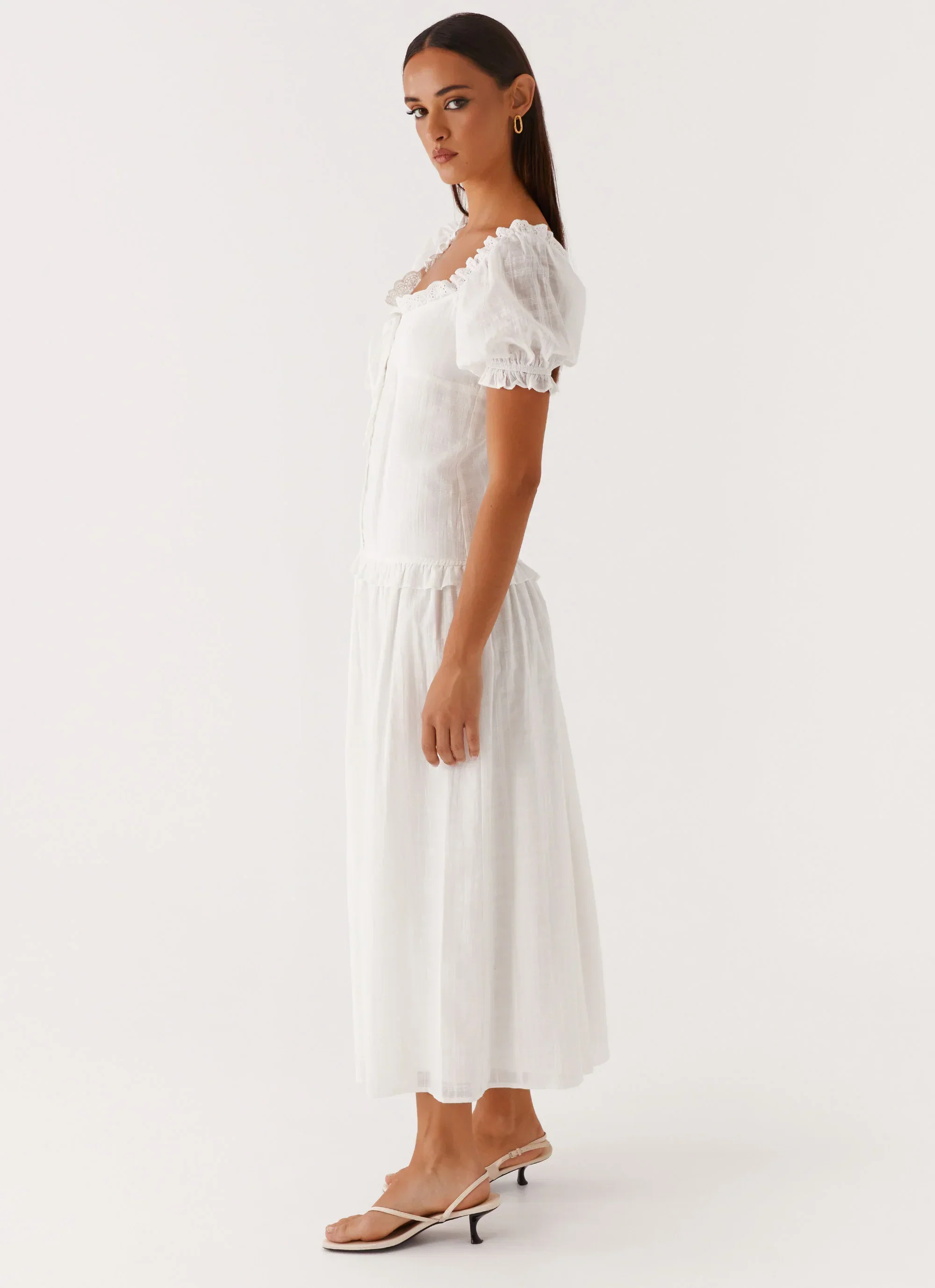 Hundred Percent Midi Dress - White - luluinthesky