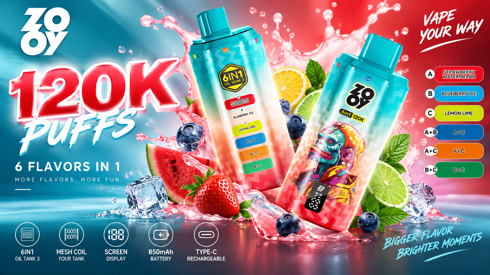 Exploring the Features of ZOOY VAPE 6 IN 1 Multi Flavor Vape - Air Lab