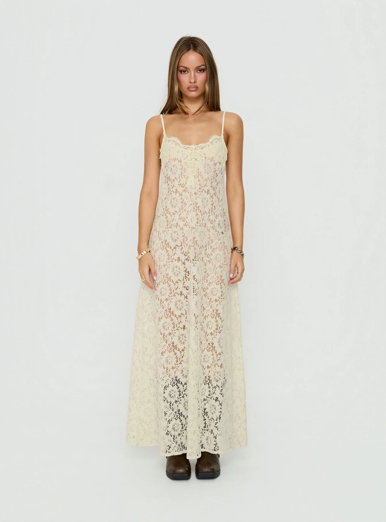 Lovedream Lace Maxi Dress Yellow