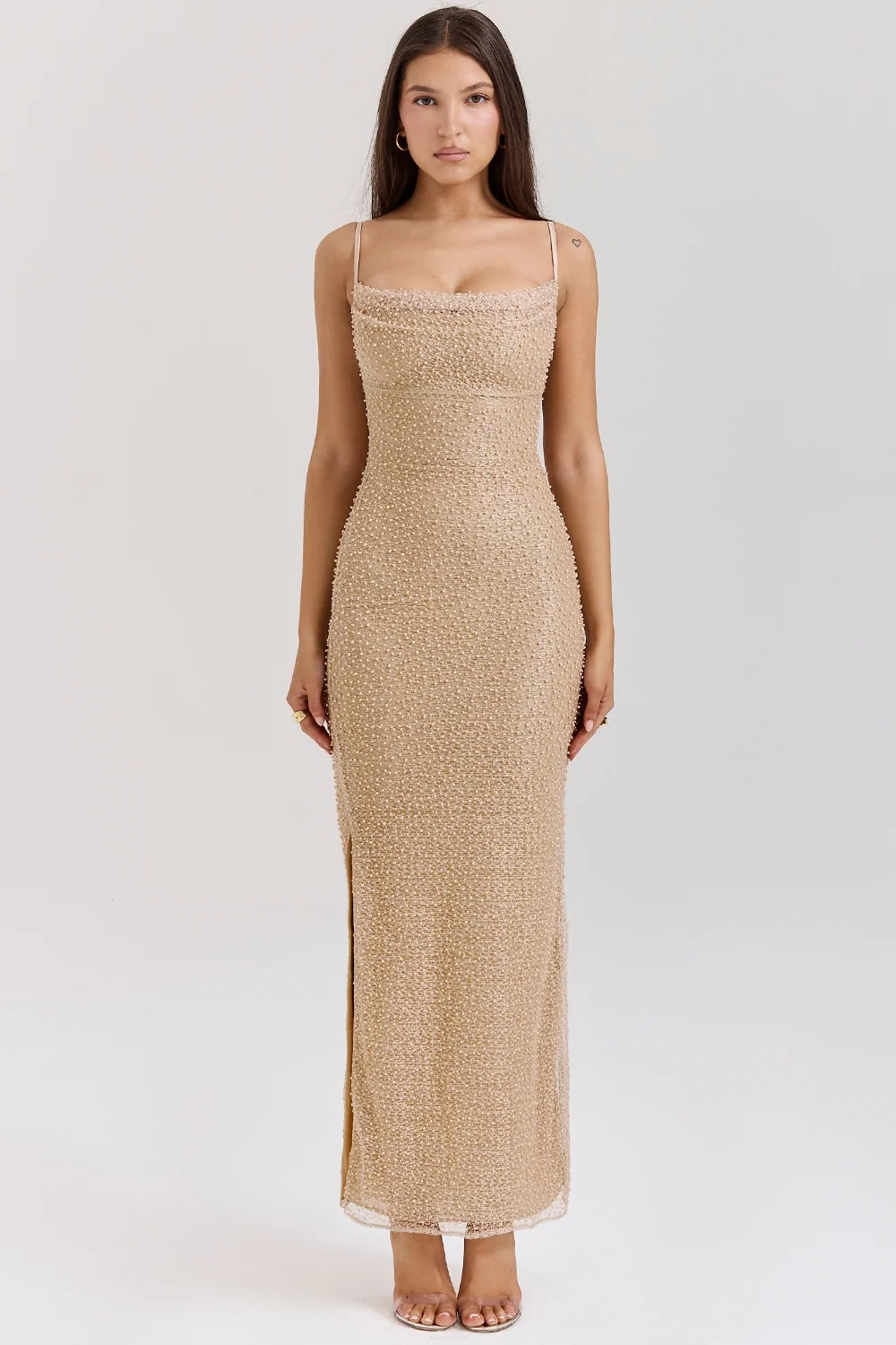 Seapearl Embellished Maxi Dress