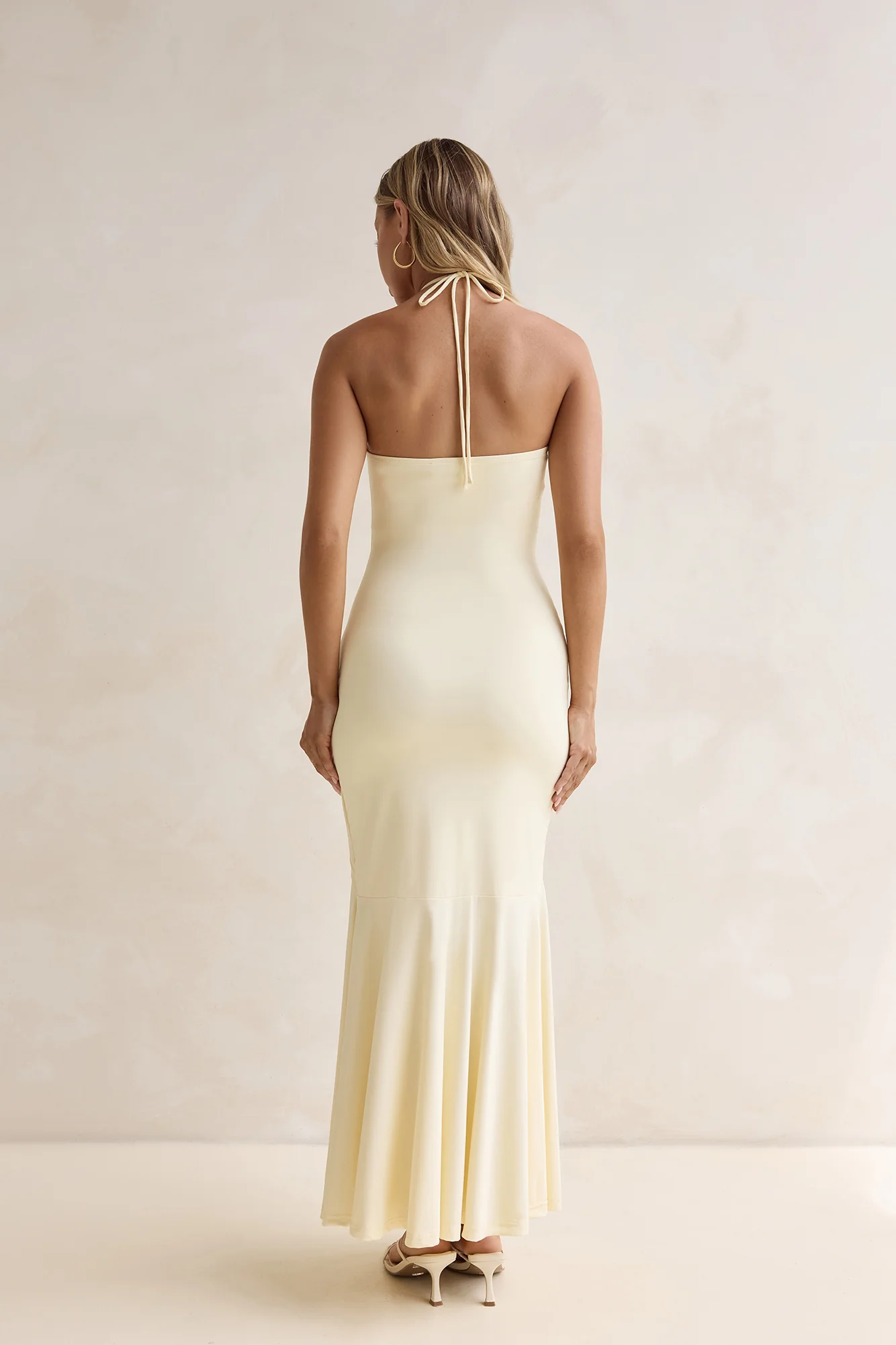 Crystal Sands Halter Maxi Dress Yellow - luluinthesky