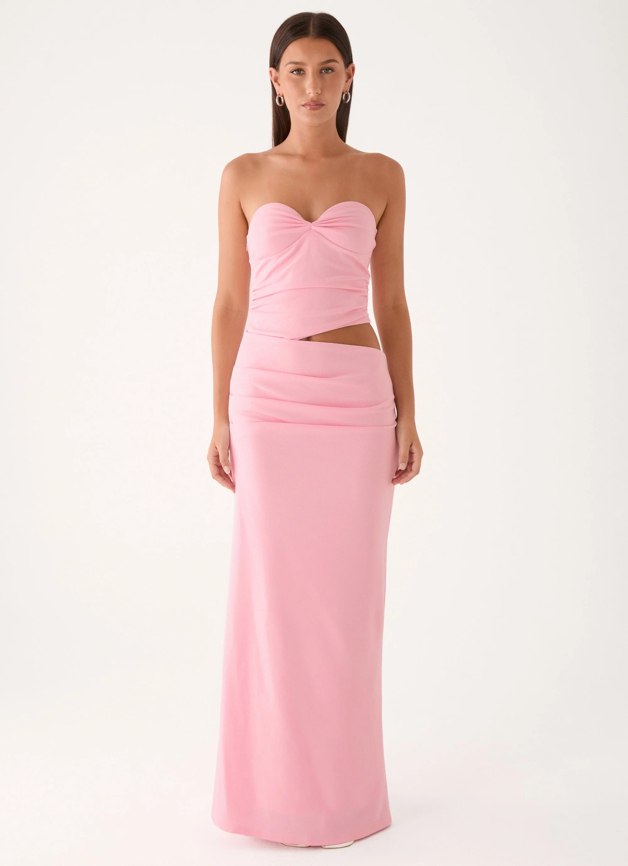 Carella Strapless Maxi Dress - Pink