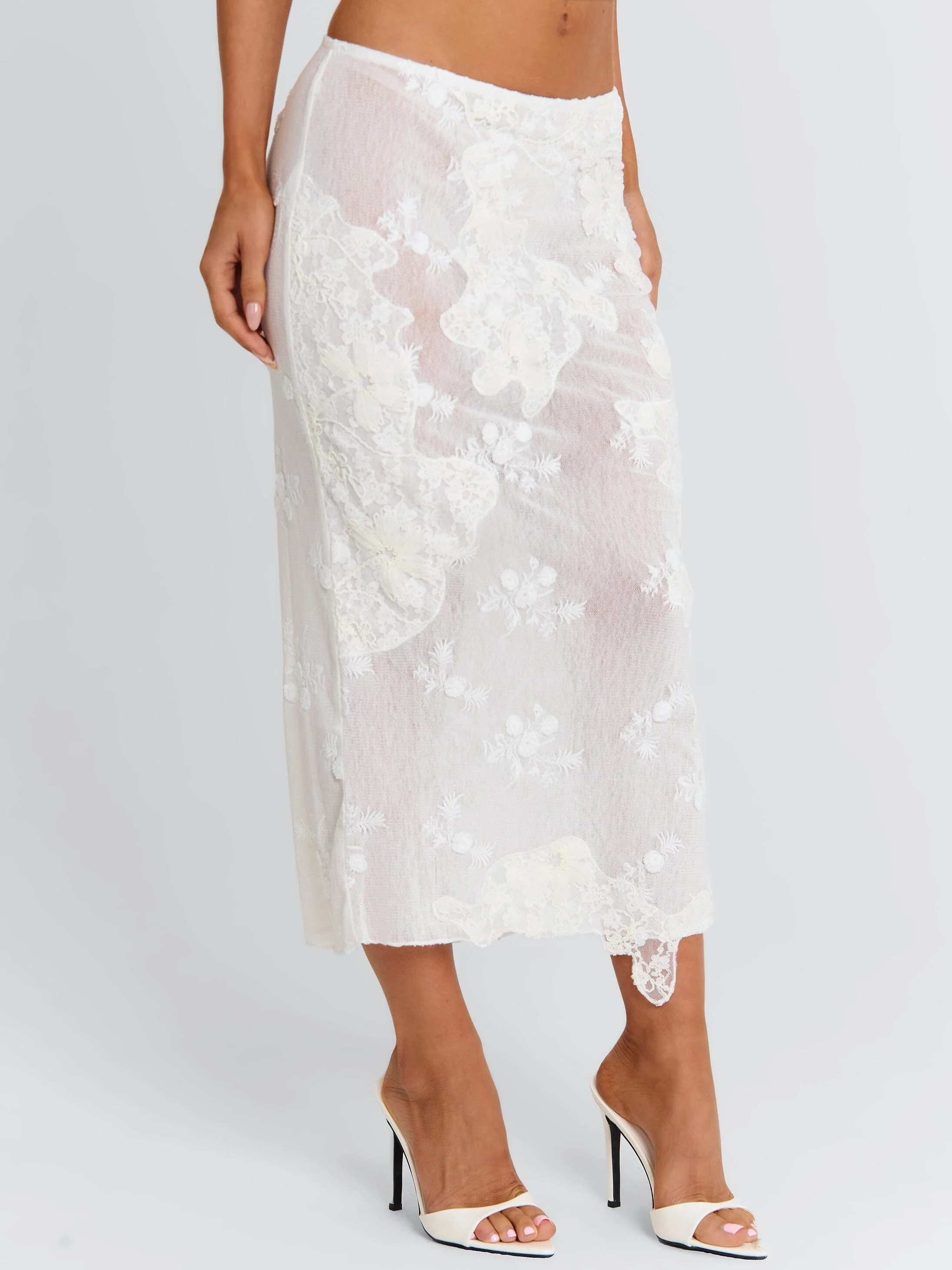 Antonella Midi Skirt White