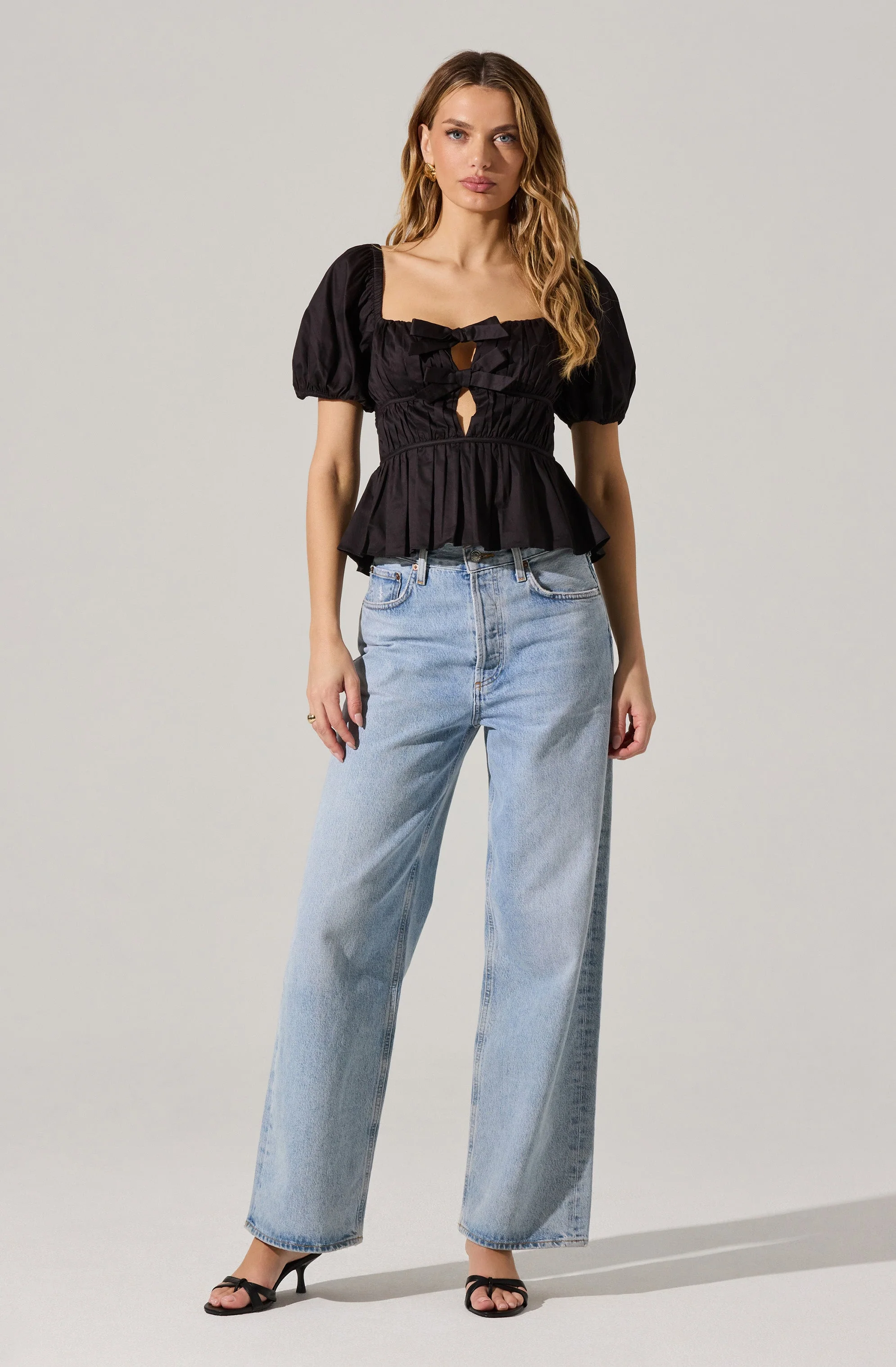 Bow Front Peplum Top