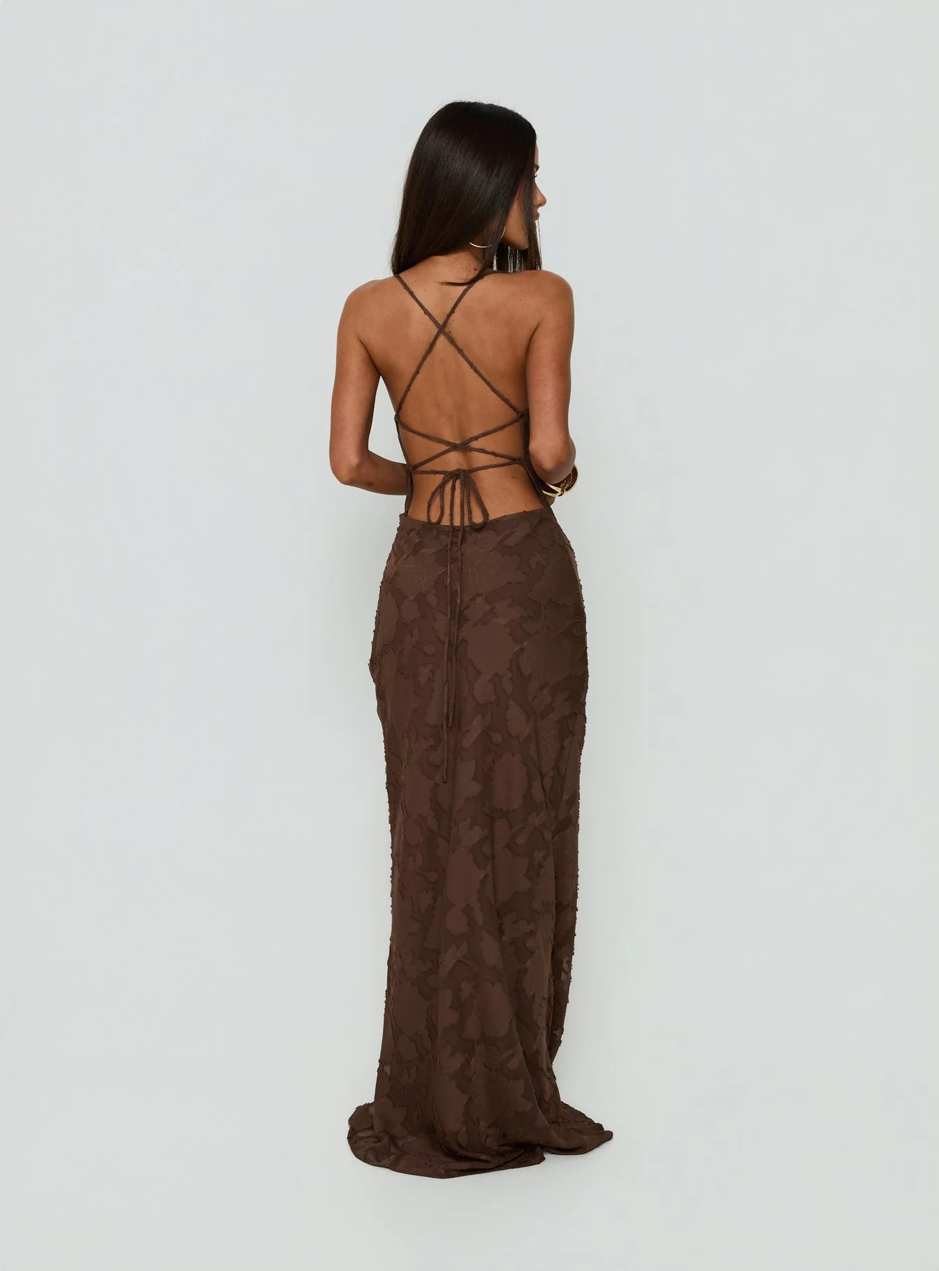 Celena Maxi Dress Brown - luluinthesky