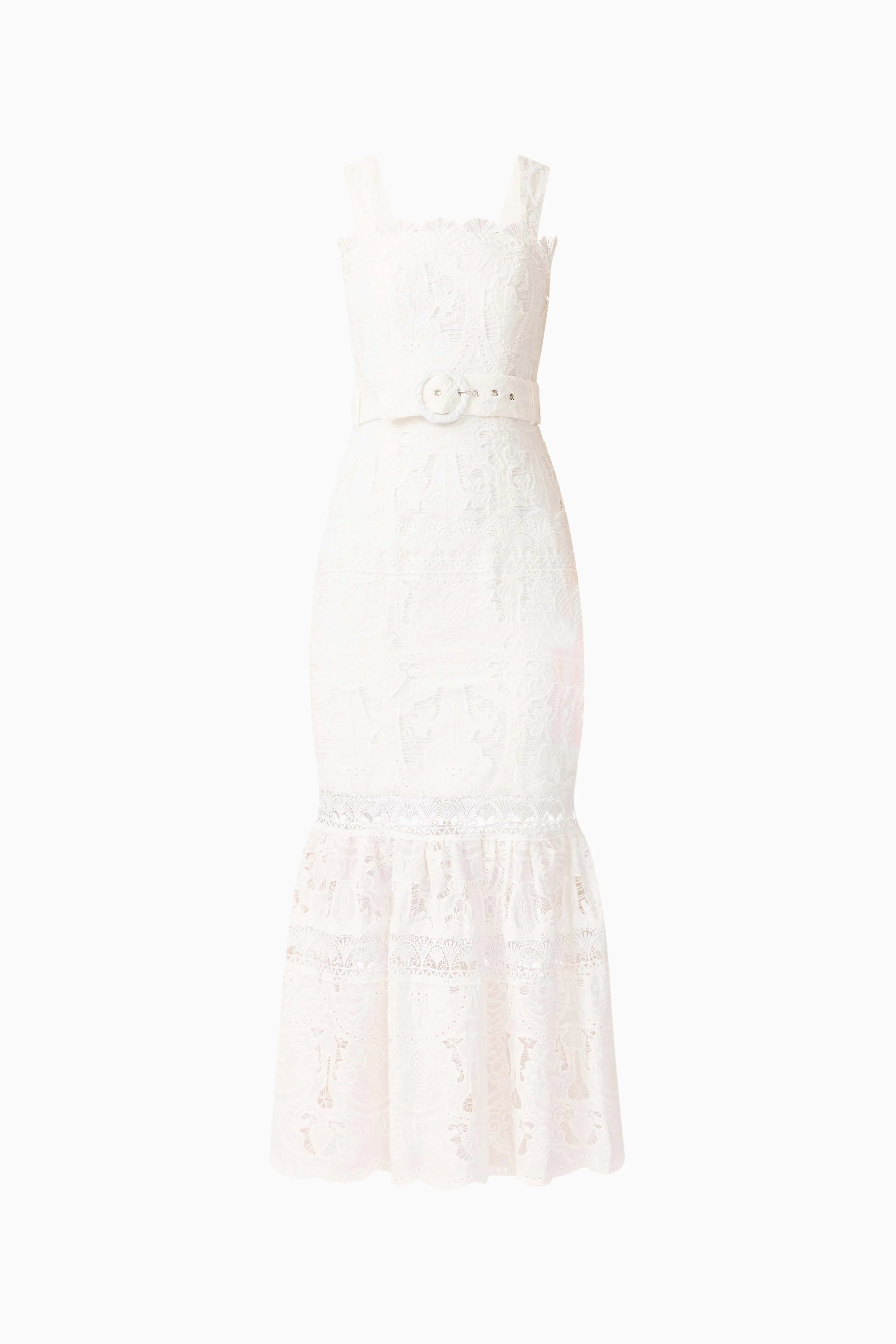 Giovanna Fit & Flare Maxi Dress in White