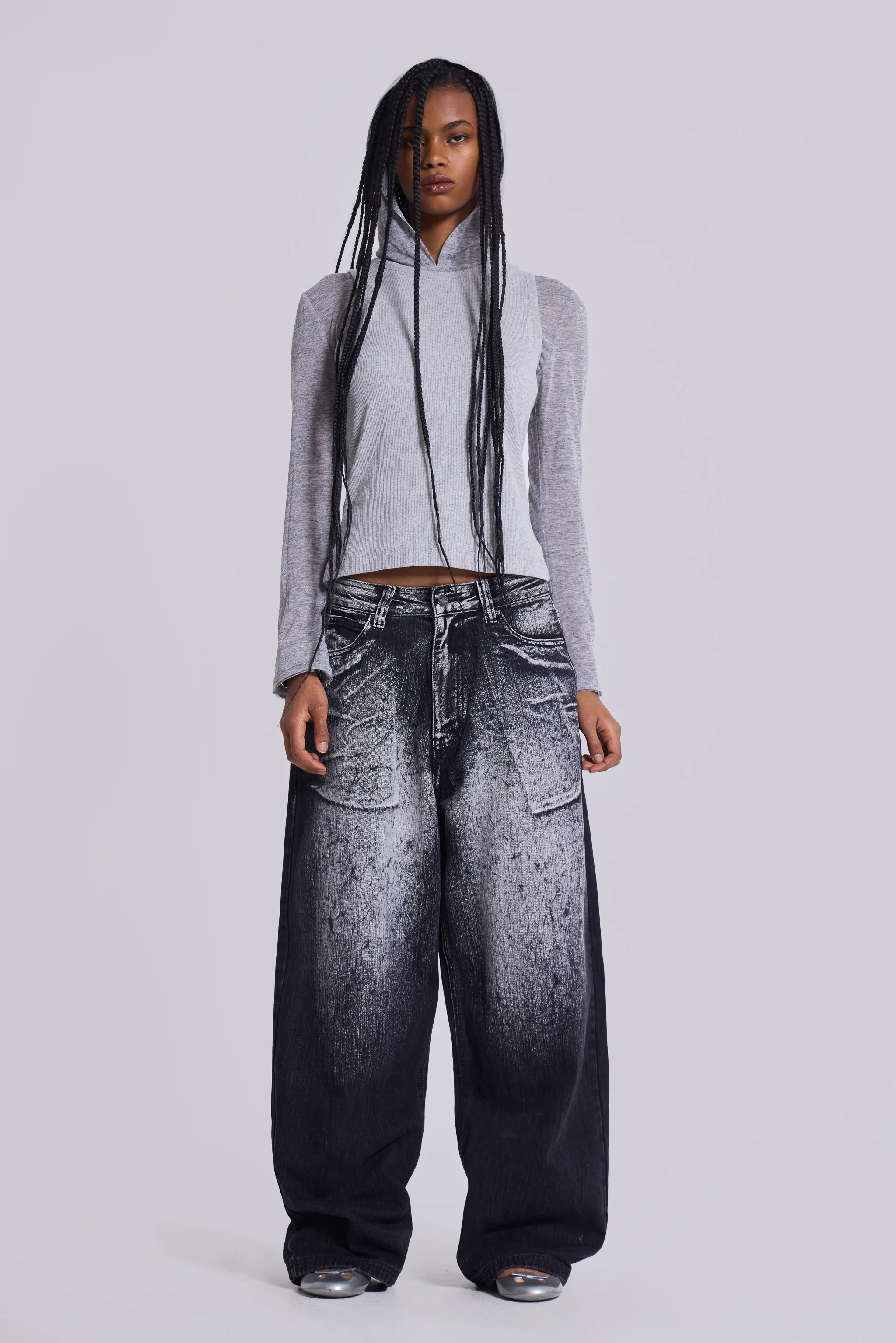Black White Wash XL Colossus Jeans