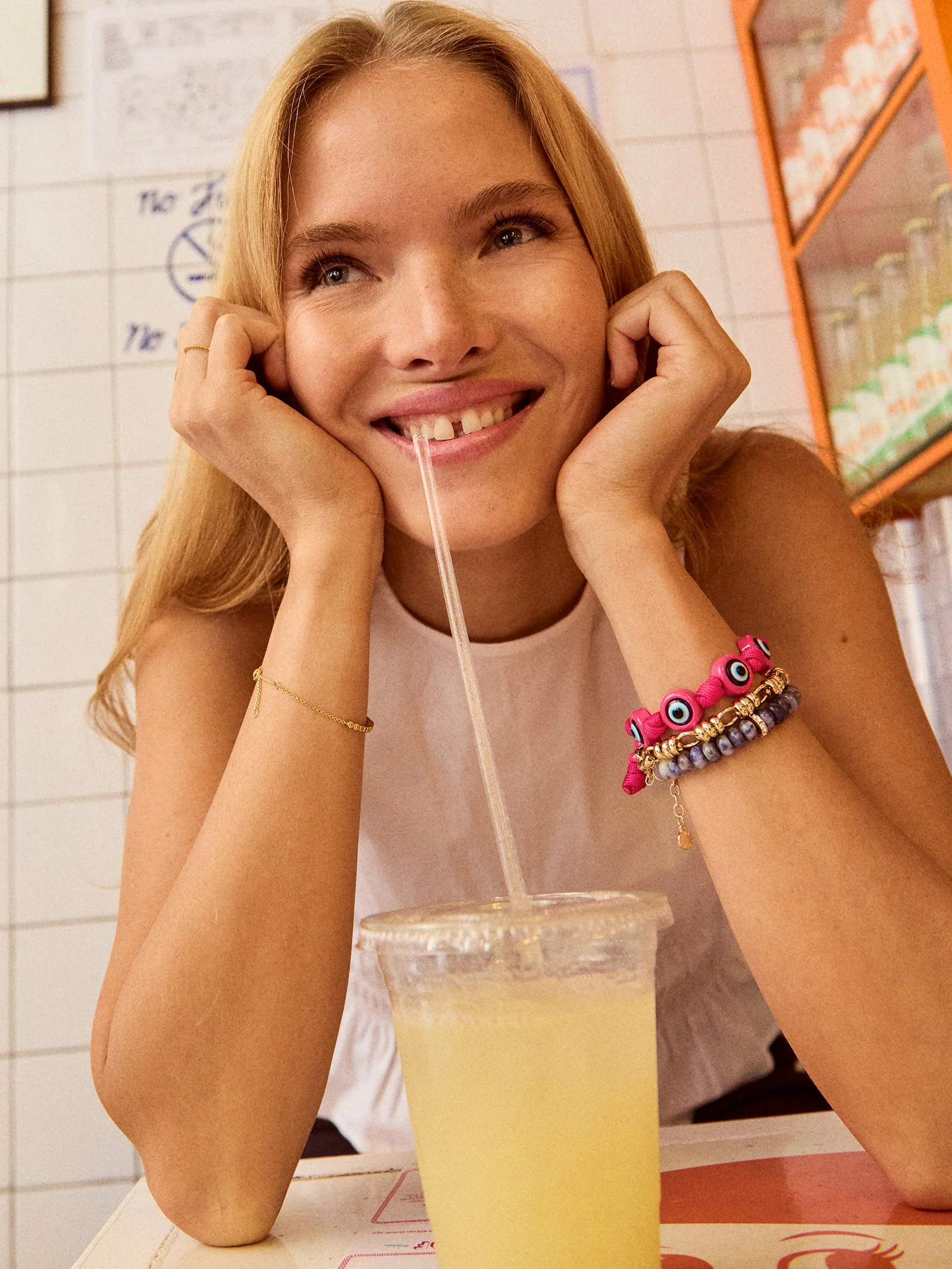 Knotty Good Eye Cord Bracelet  - Fuchsia