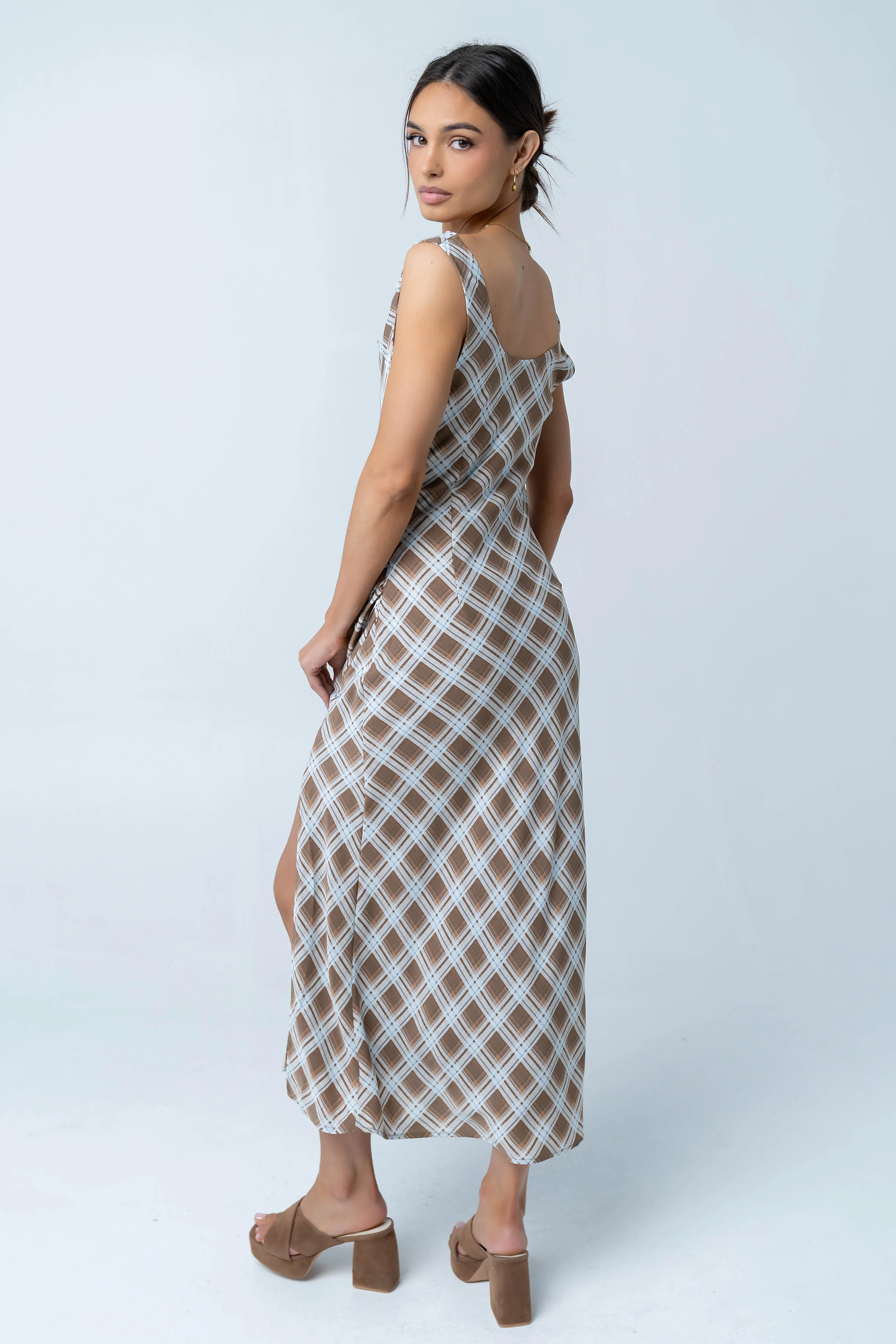 Renae Plaid Maxi Dress