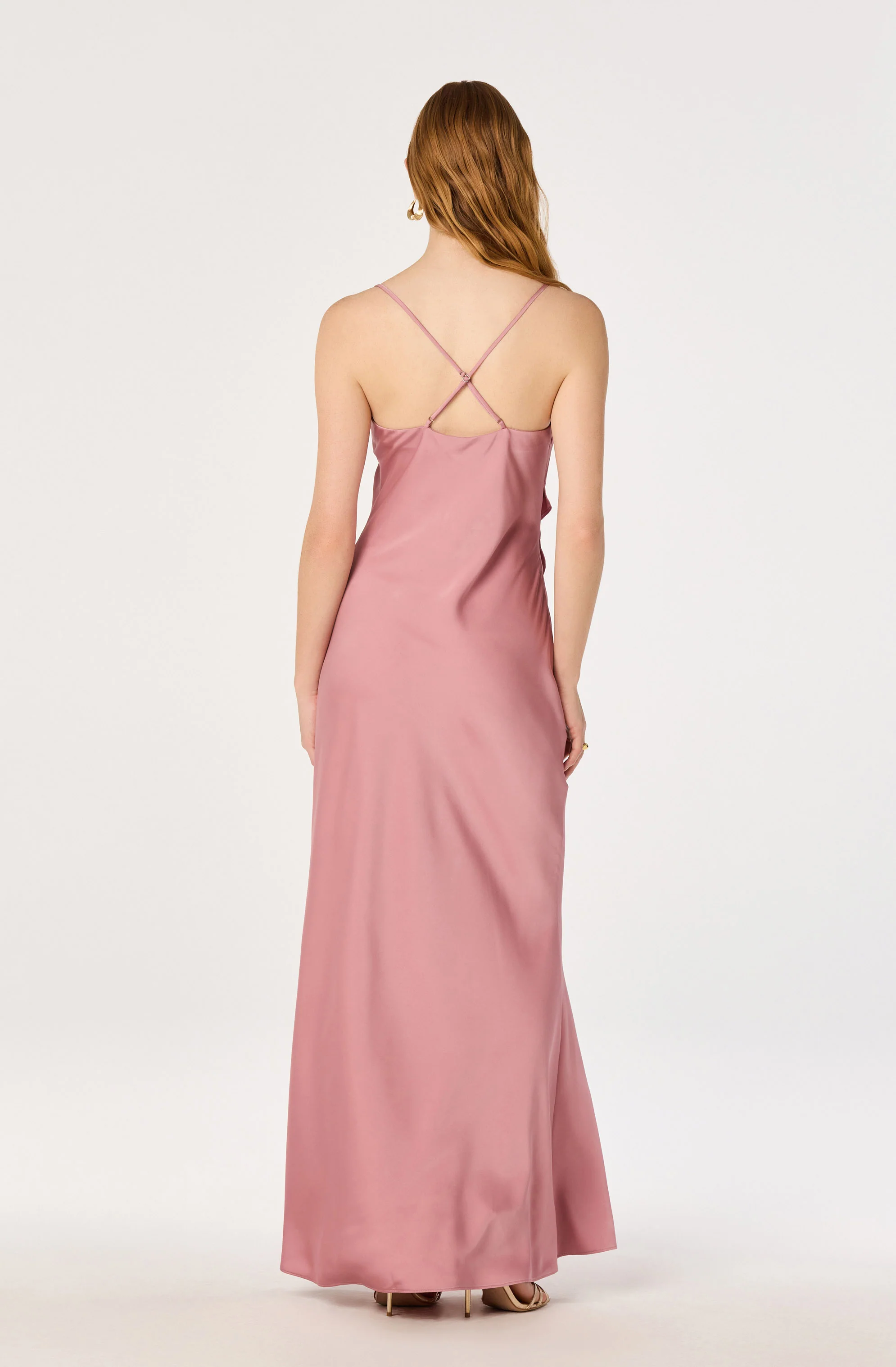 Adelina Satin Ruffle Maxi Dress - luluinthesky