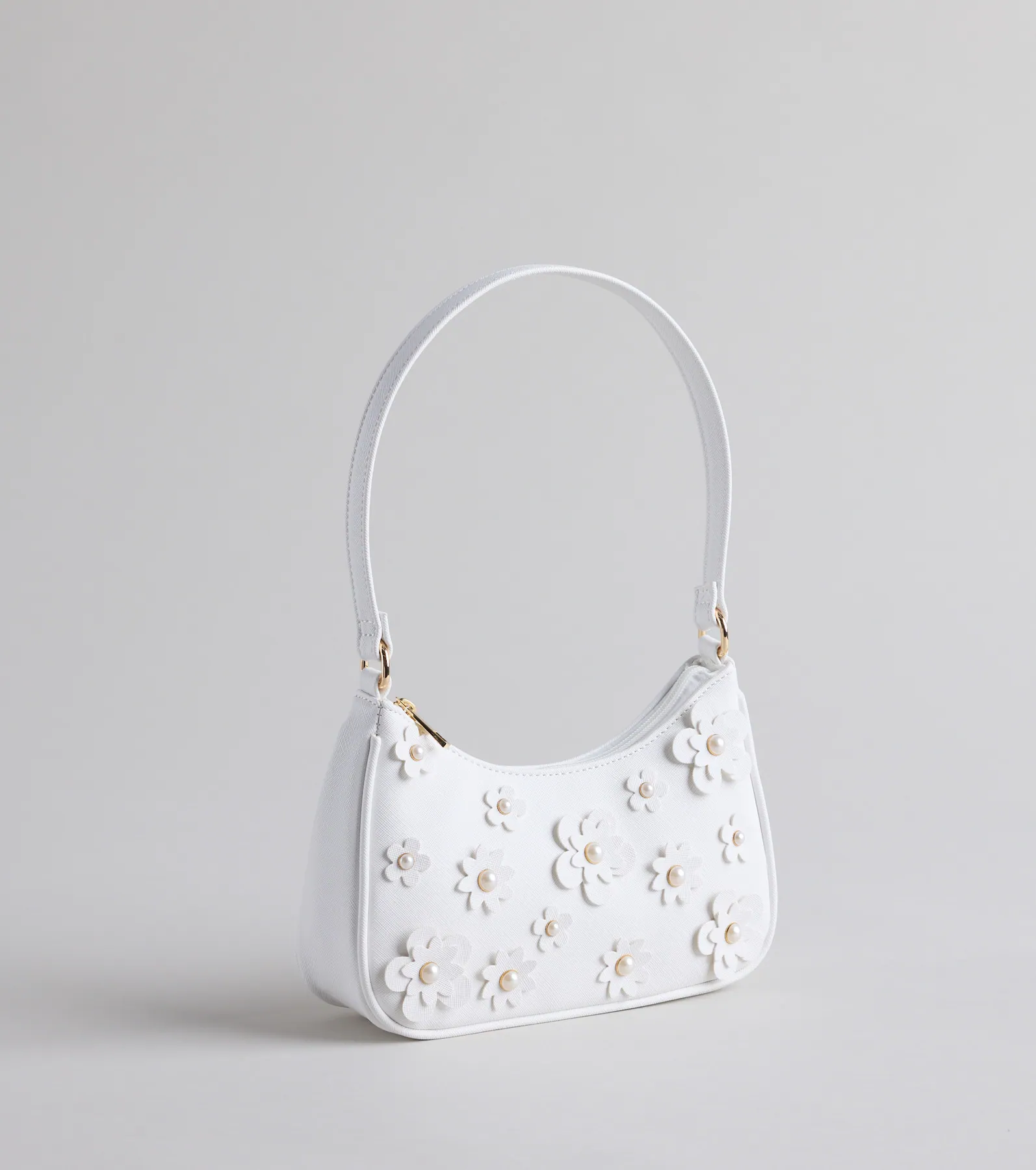 Polished Blooms Flower Pearl Shoulder Bag