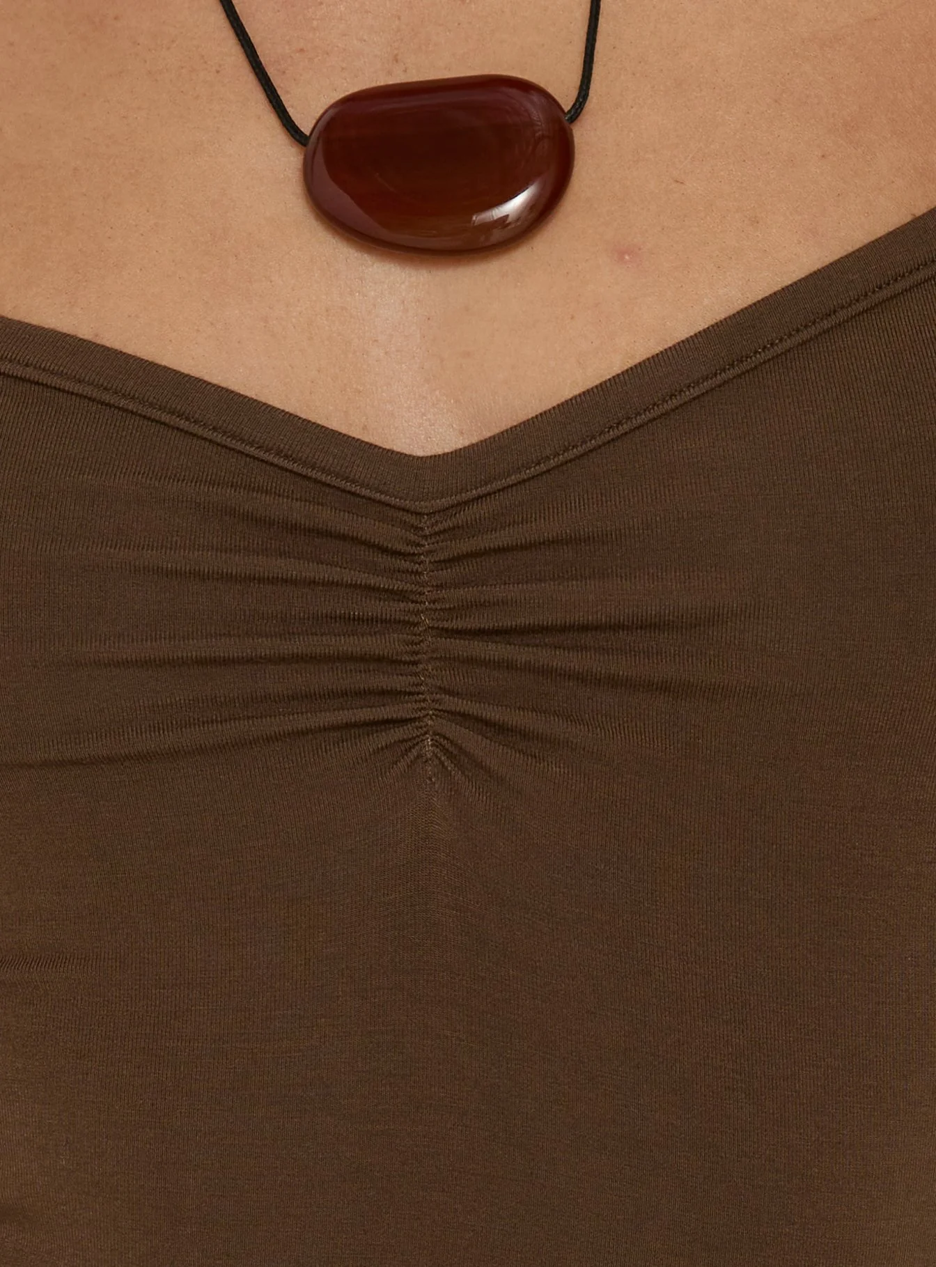 Possie Layered Jersey Mini Dress Brown