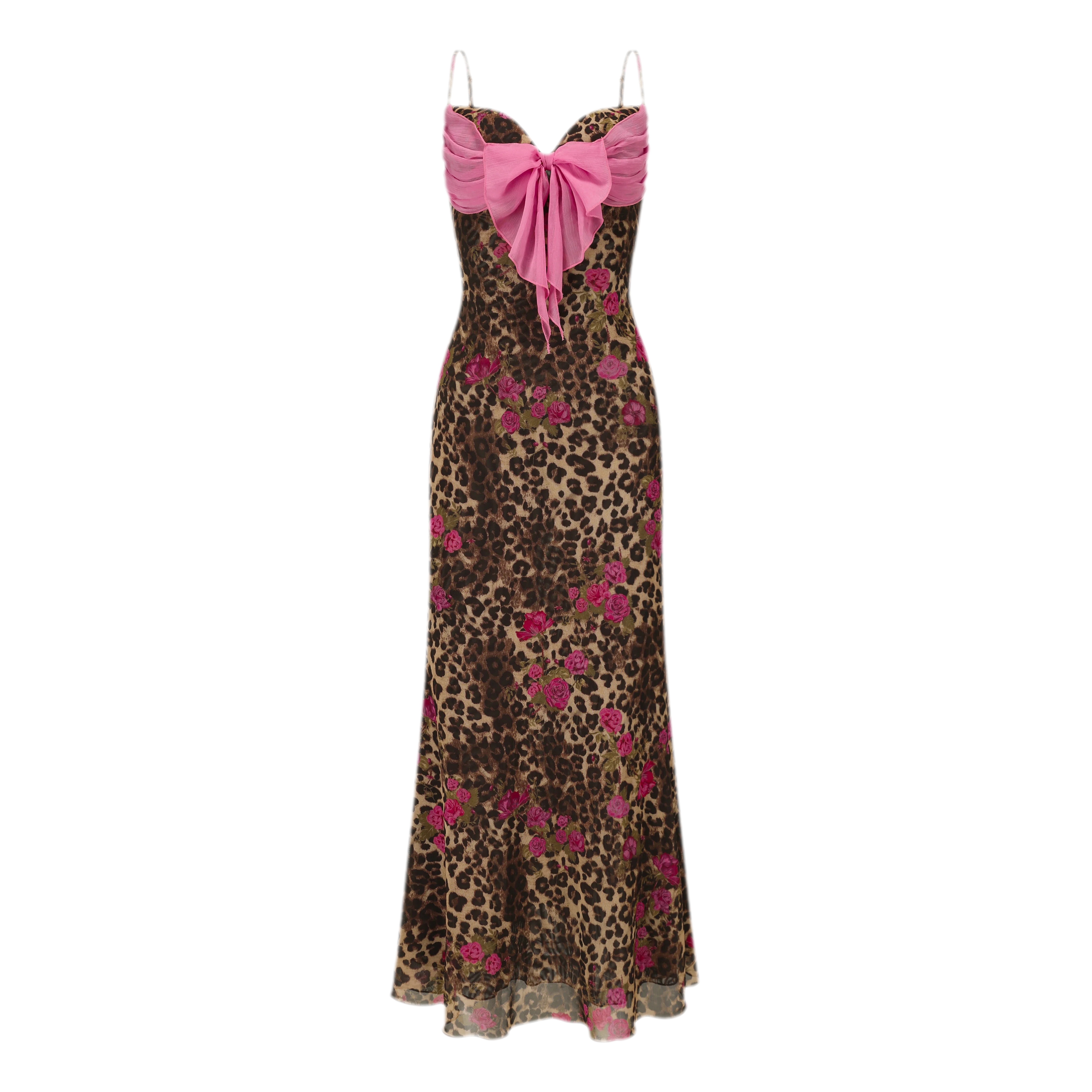 Leopard Print Fishtail Cami Dress