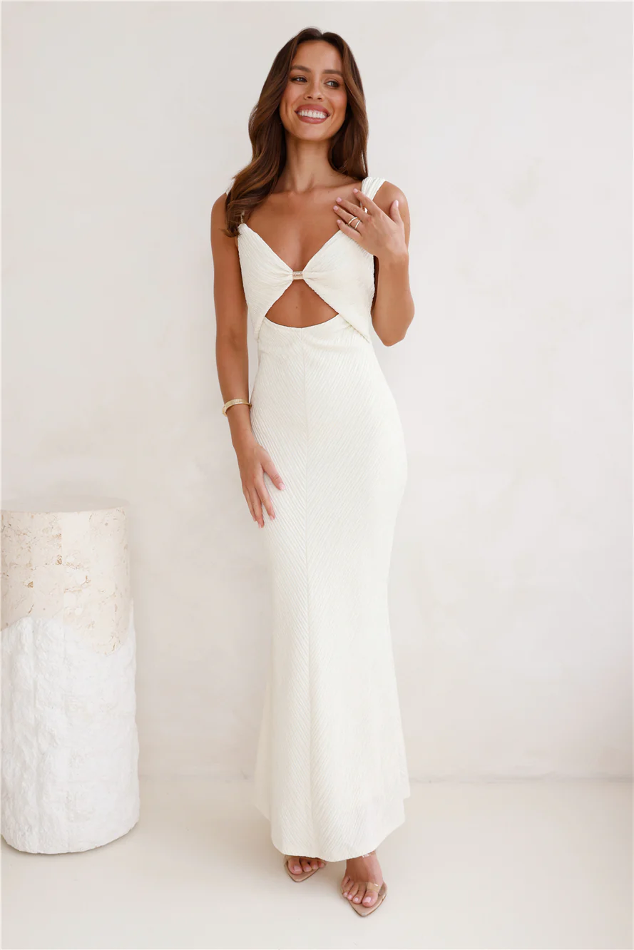 Seychelles Island Maxi Dress Off White - luluinthesky